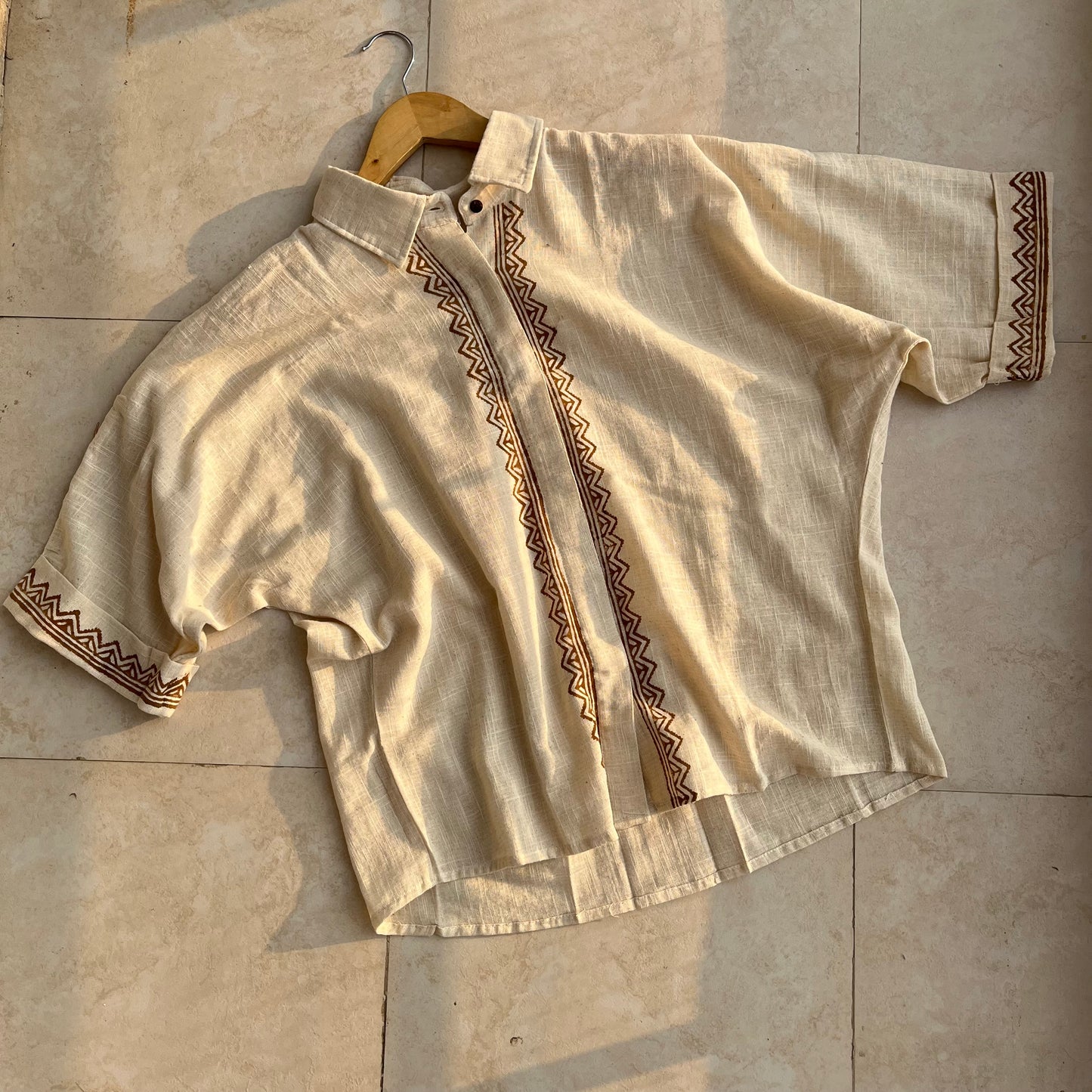 Rahgir Cotton Unisex Shirt - Warm Cream