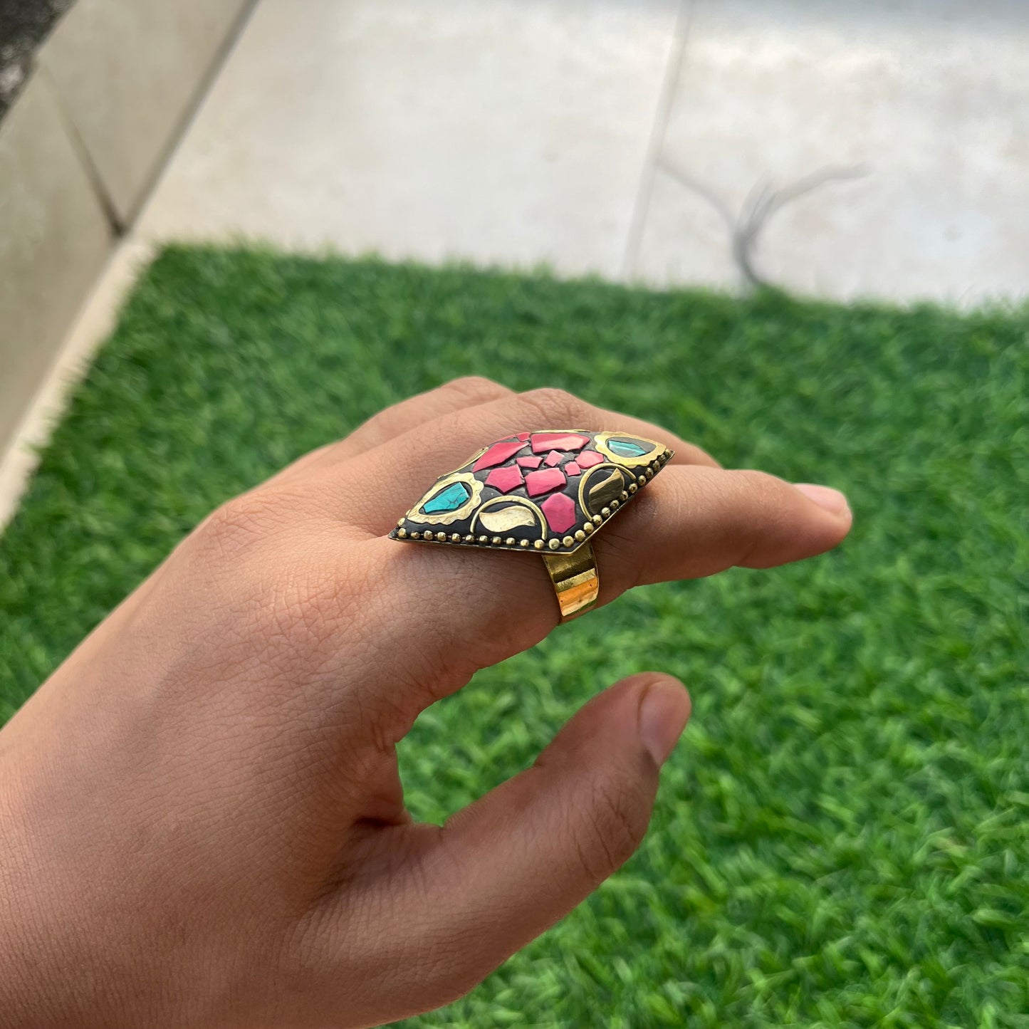 Retro Laakh Adjustable Ring