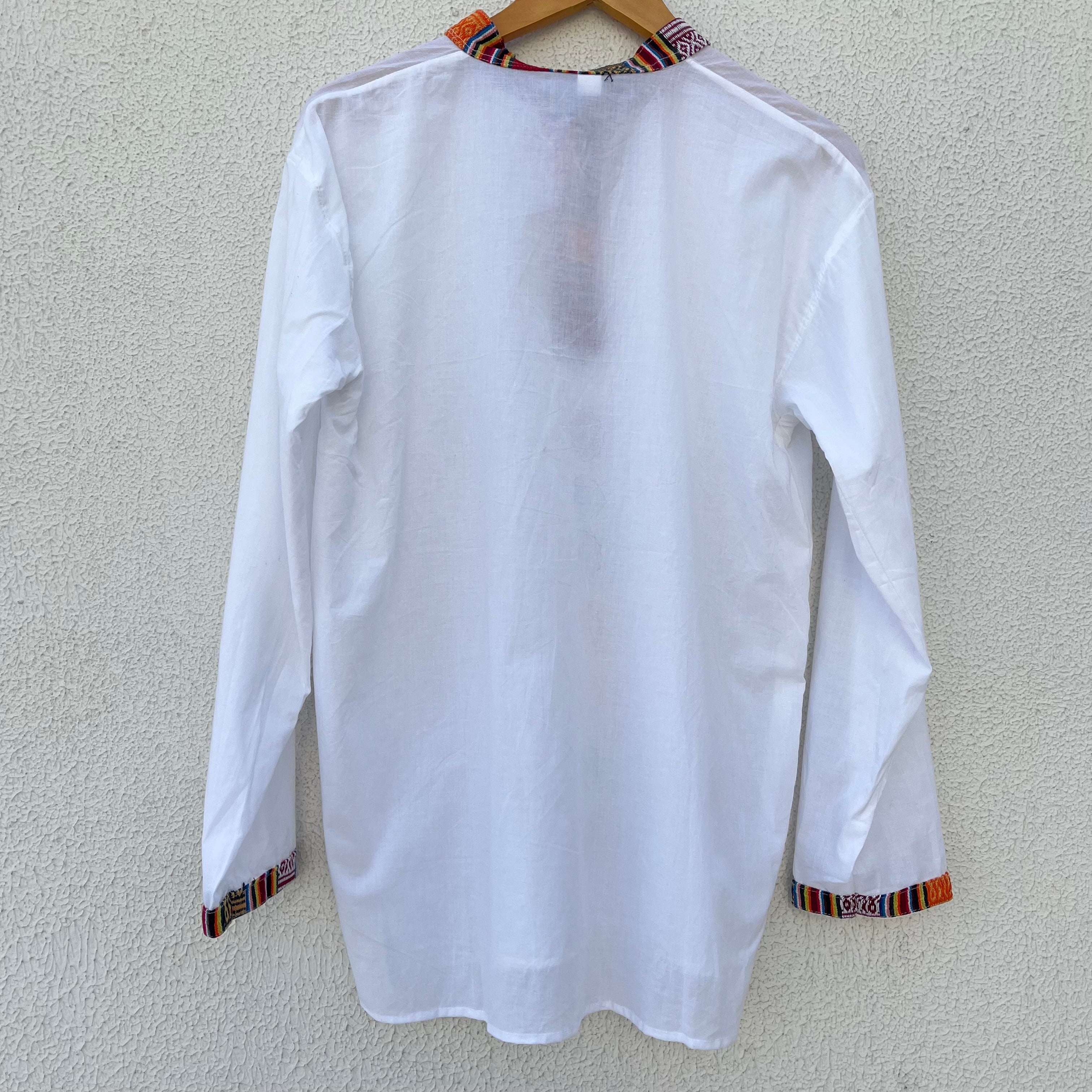 7 Chakra Kurta - White (Mulicolour Chakra)