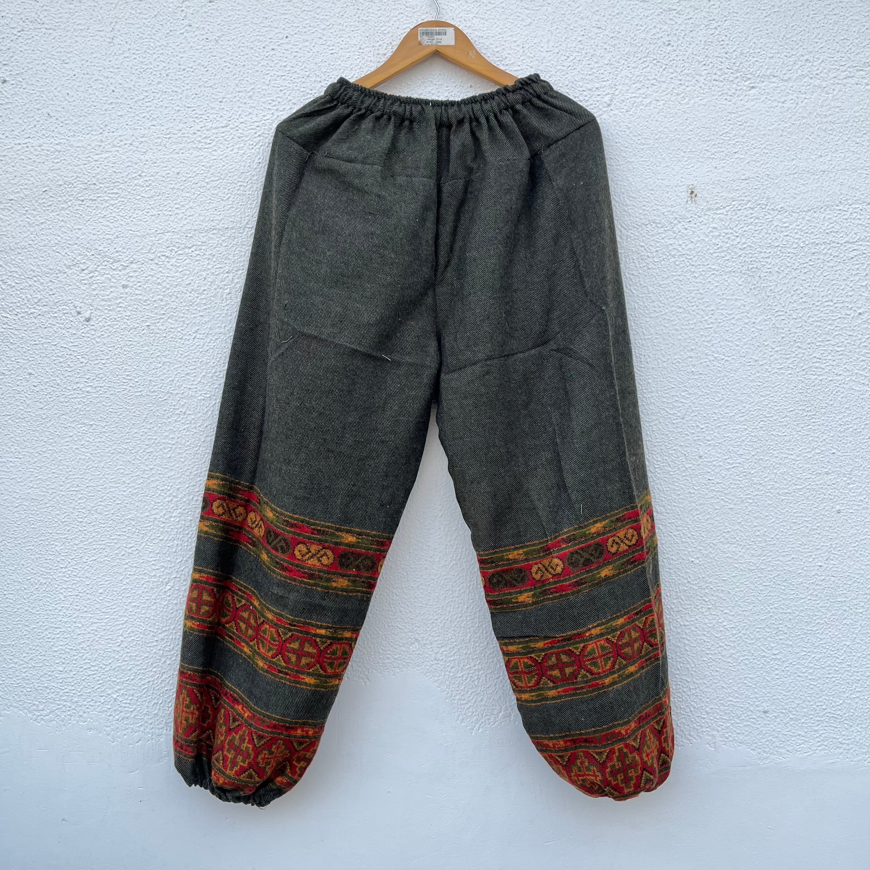 Woollen Kullu 3 Patti Pants- Green