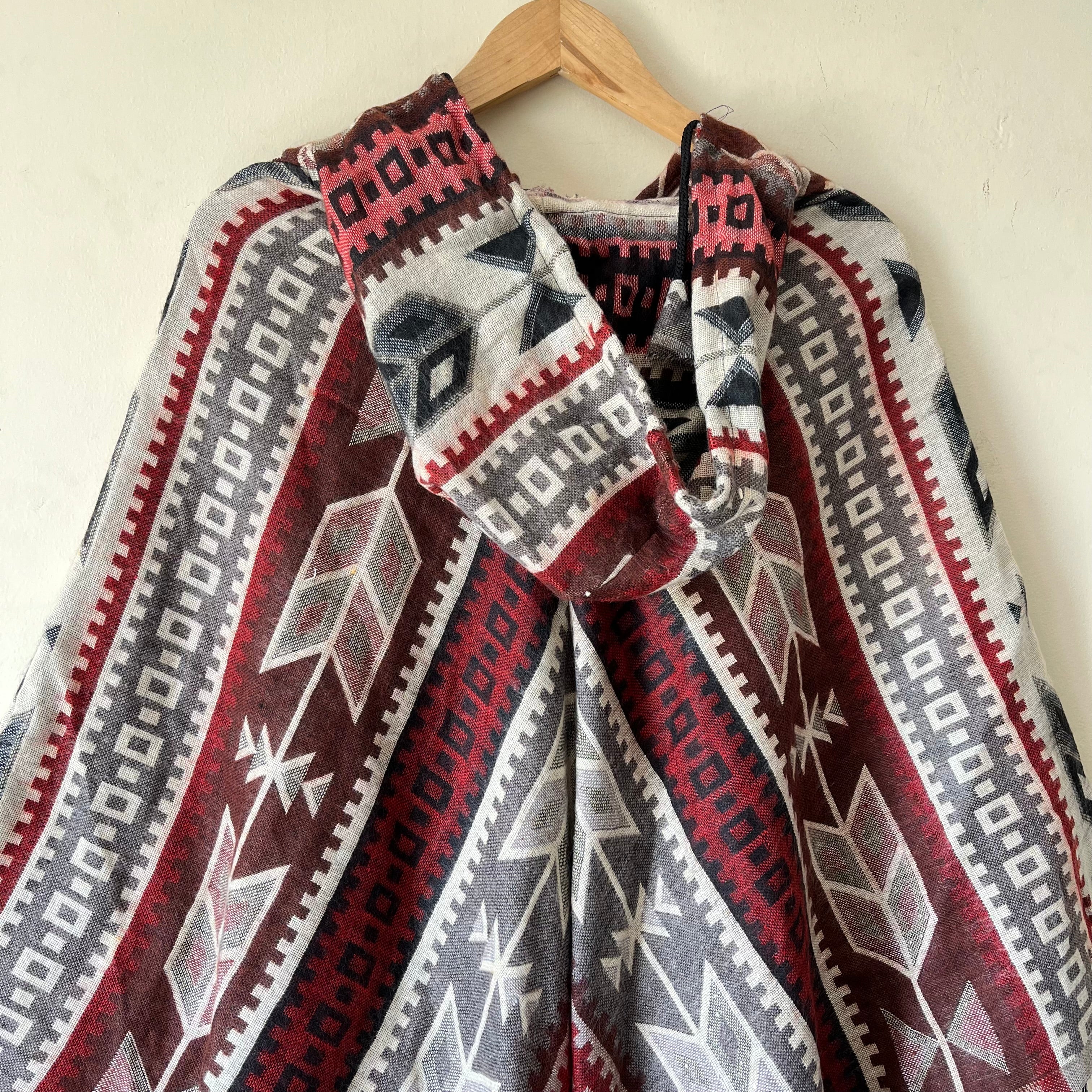 Pahadi Printed Poncho With Hood