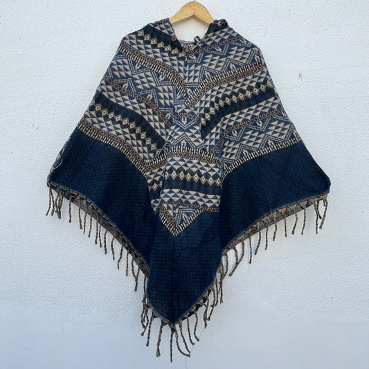 Pahadi Printed Poncho With Hood