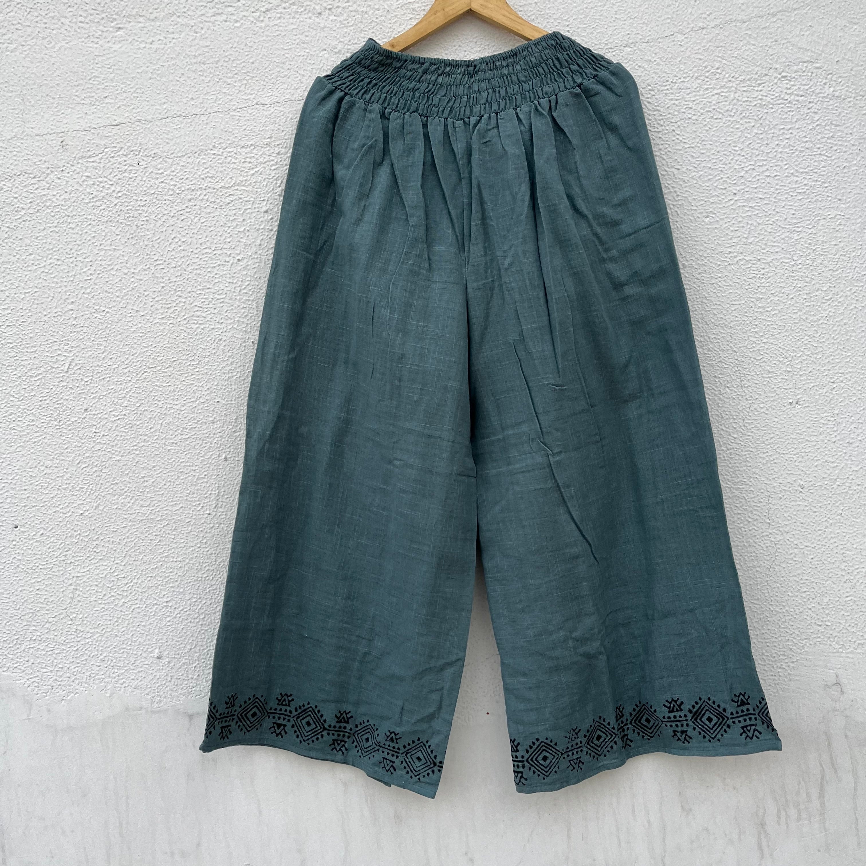 Mastani Cotton Pant- Teal Blue