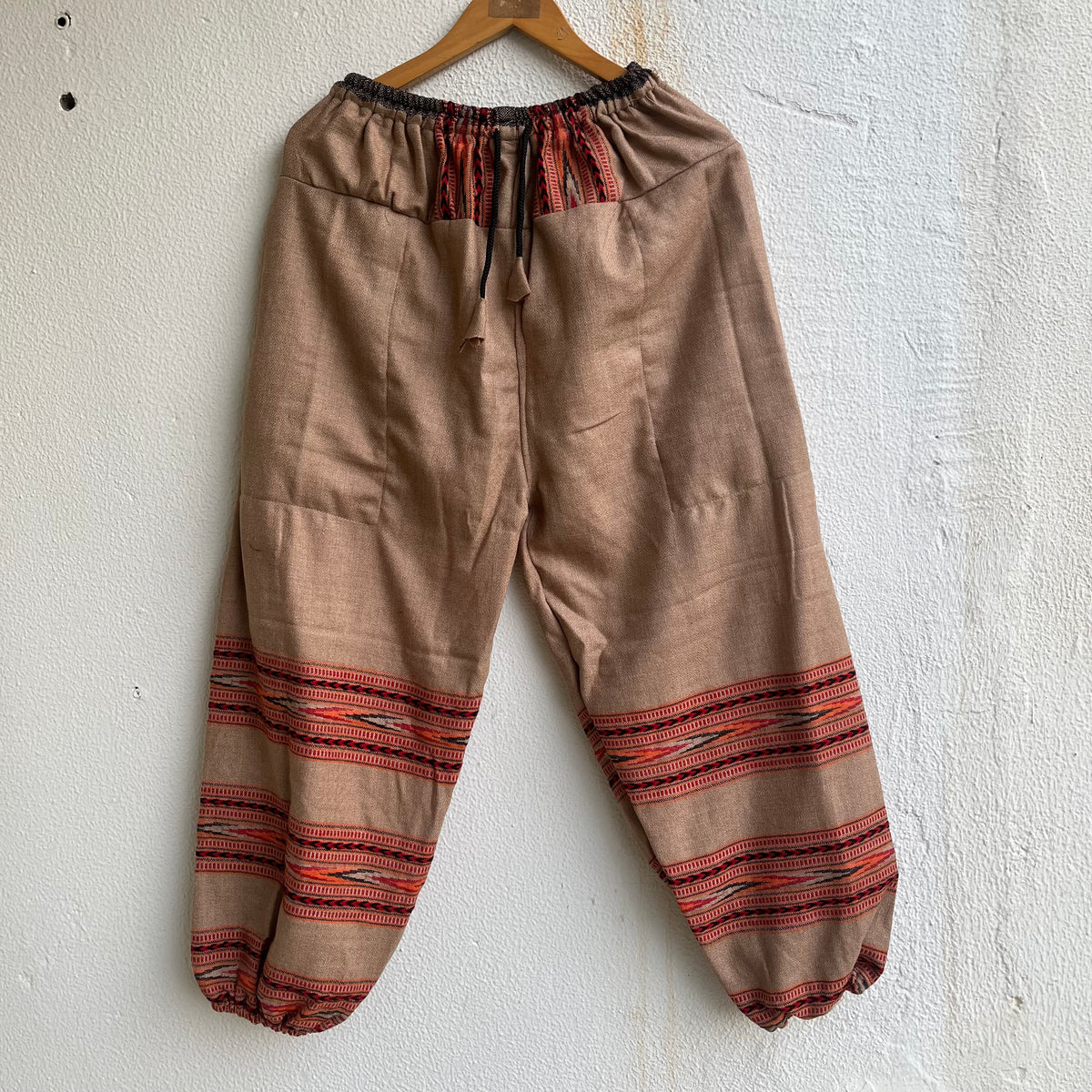 Woollen Kullu 3 Patti Pants- Beige