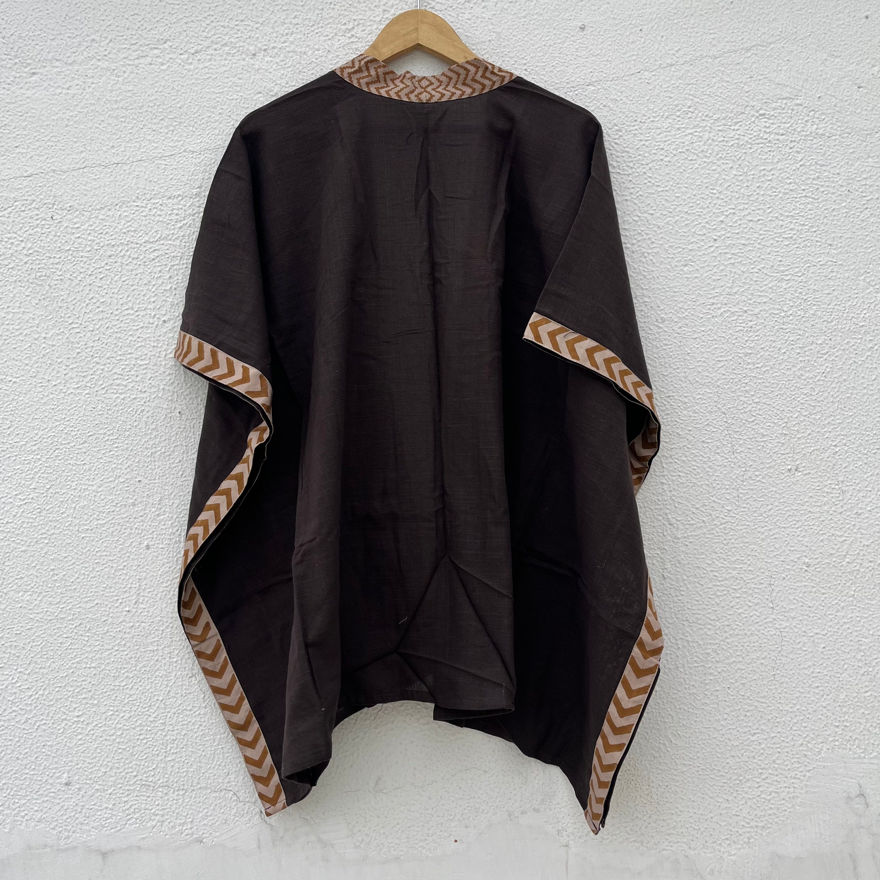 Karwaan Kaftan Cotton Shrug- Brown