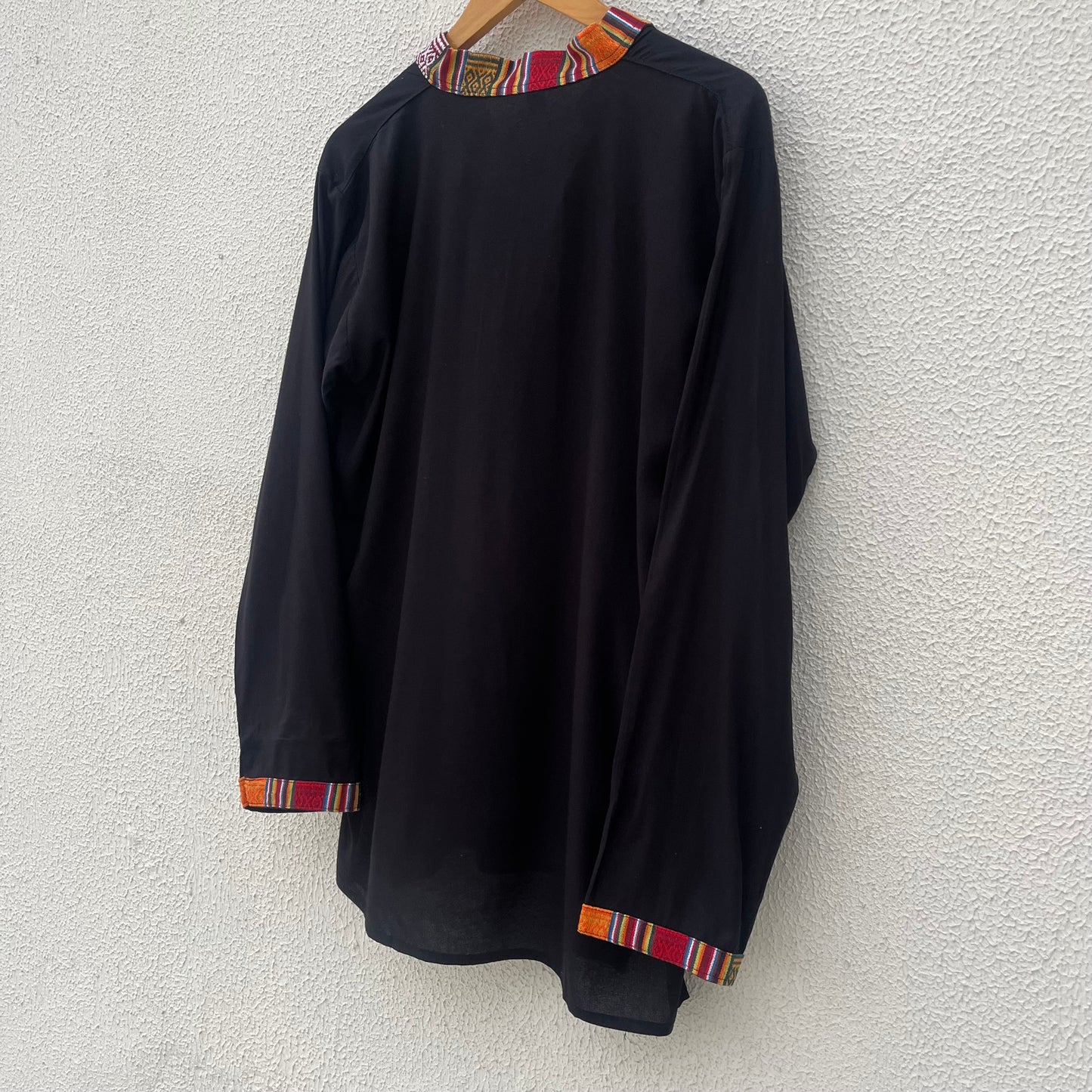 7 Chakra Kurta - Black (Mulicolour Chakra)