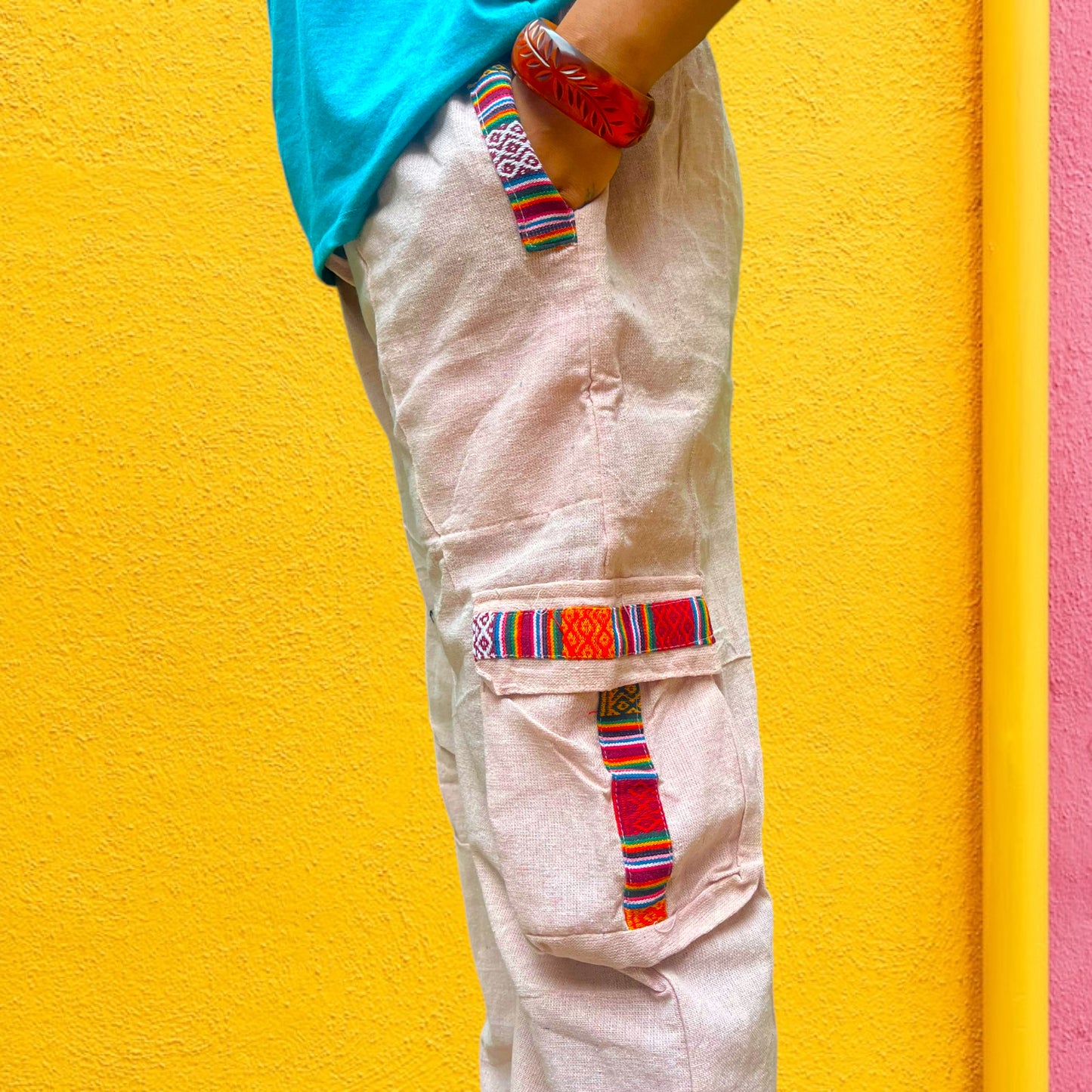 Pahadi Cargo Pants - Peach