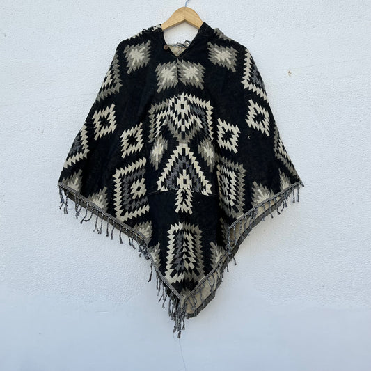 Pahadi Printed Poncho With Hood