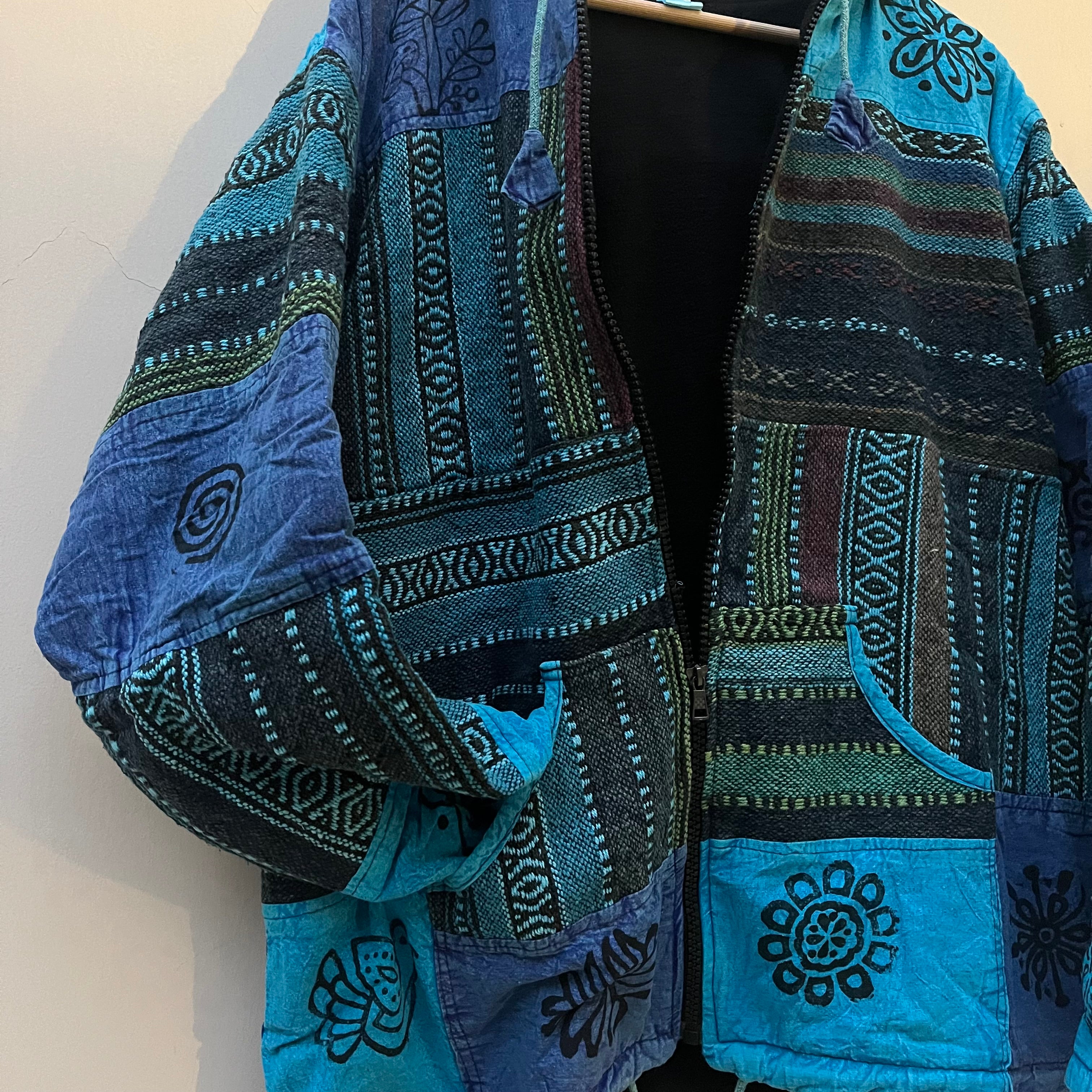 Pahadi Thread Jacket- Sea