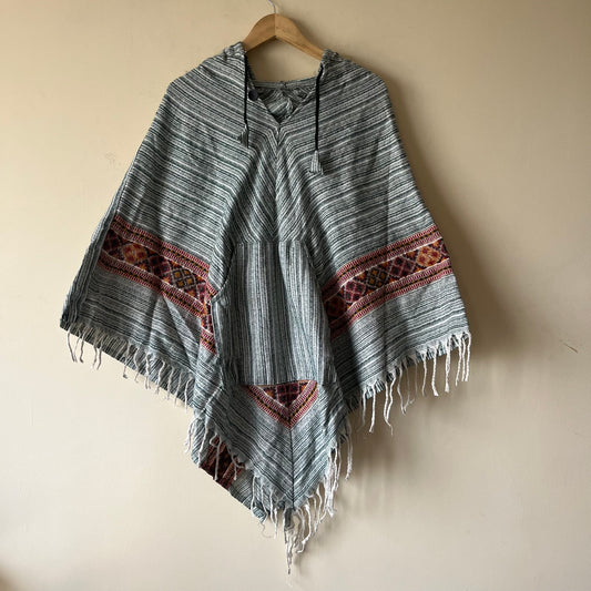 Pahadi Kullu Poncho- Light Green