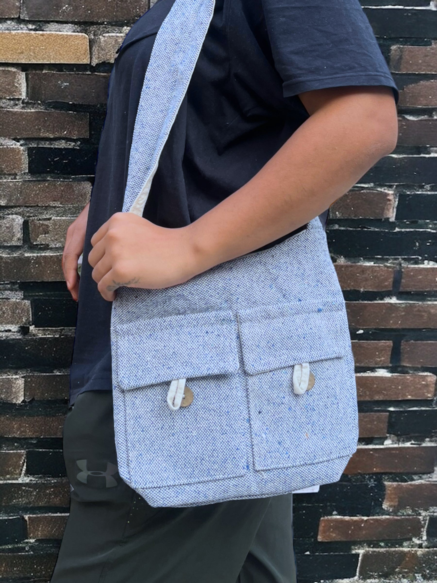 Small Hemp Jhola - Ink Blue