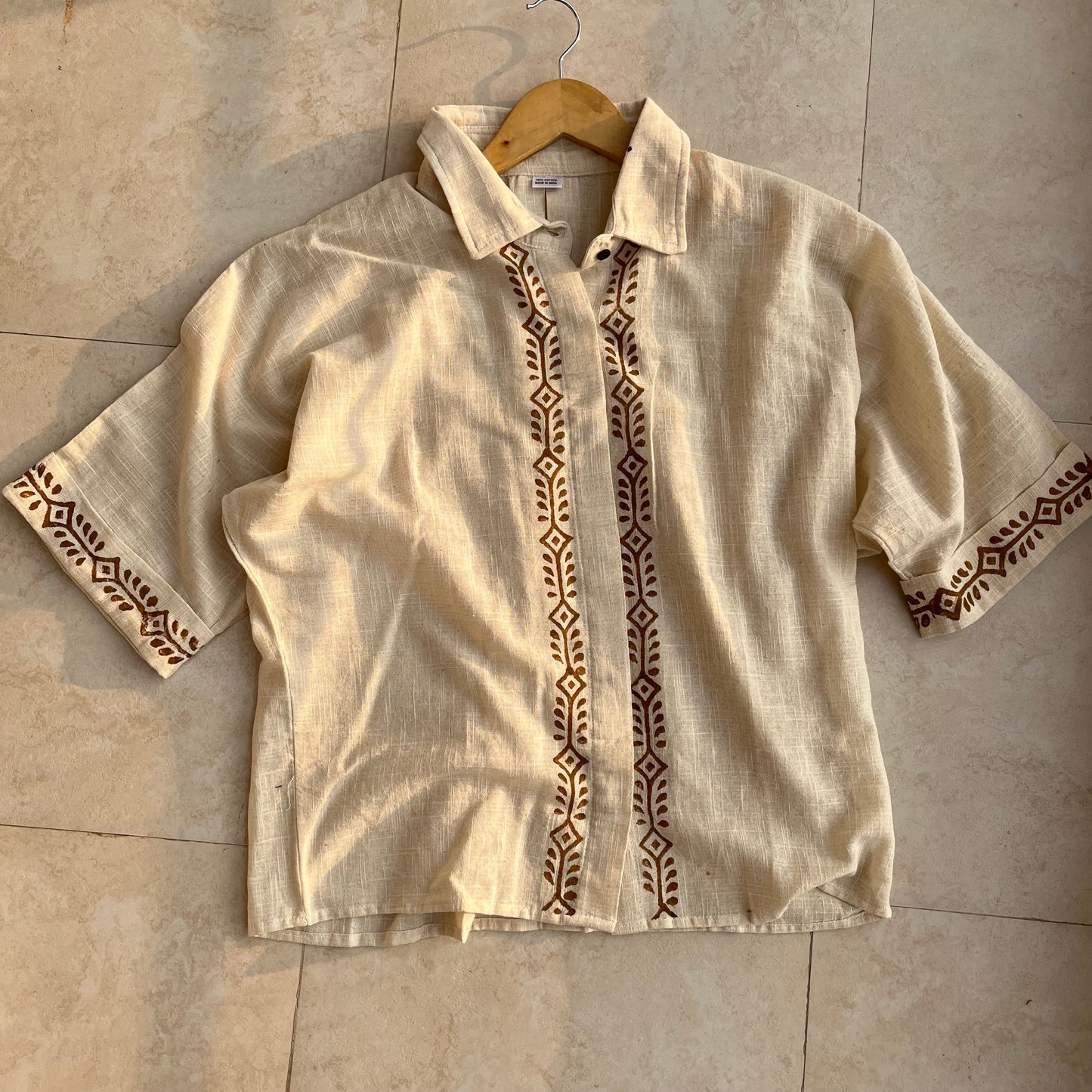 Rahgir Cotton Unisex Shirt - Warm Cream