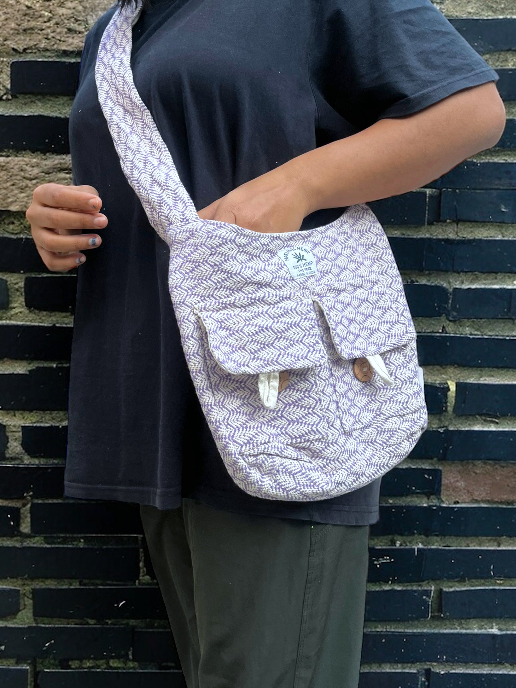 Small Hemp Jhola - Lavender