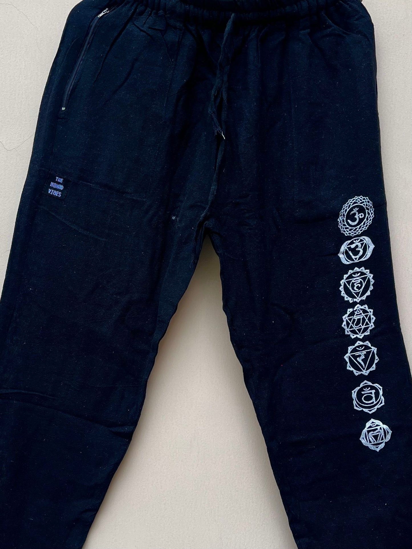 7 Chakra Pants b&w - Black