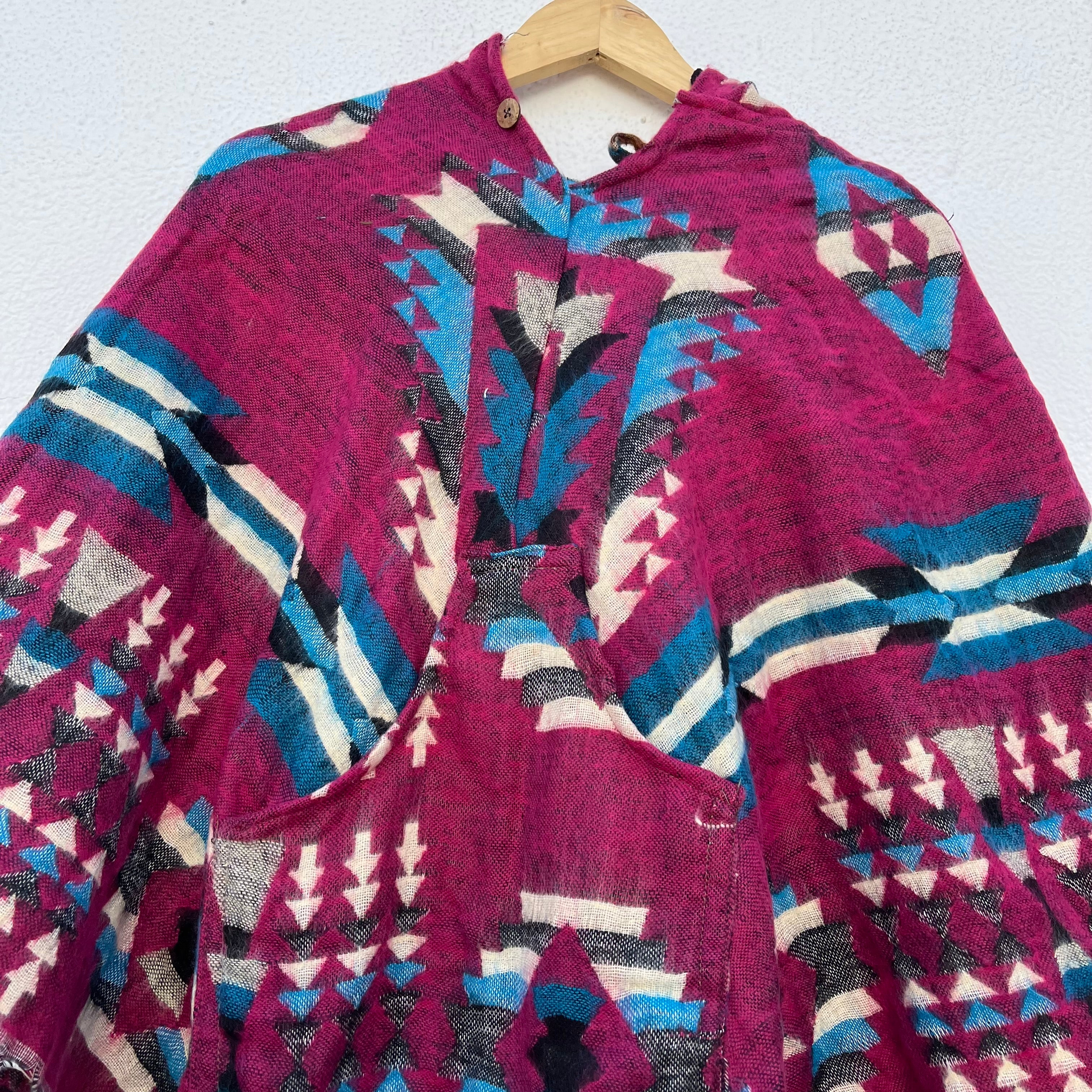Pahadi Printed Poncho With Hood