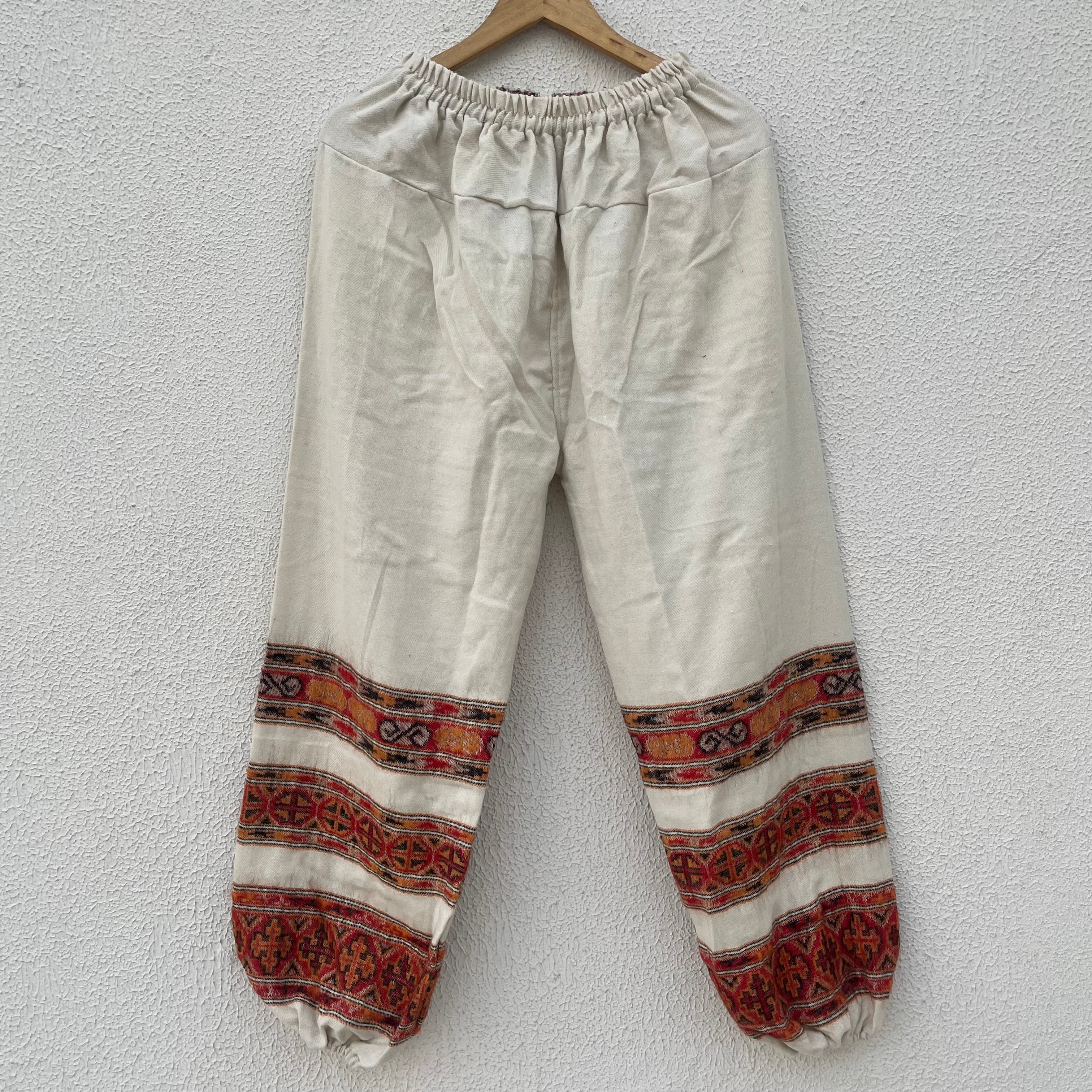 Woollen Kullu 3 Patti Pants- White