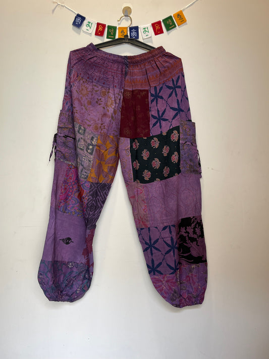 Patchwork Pants - Purple