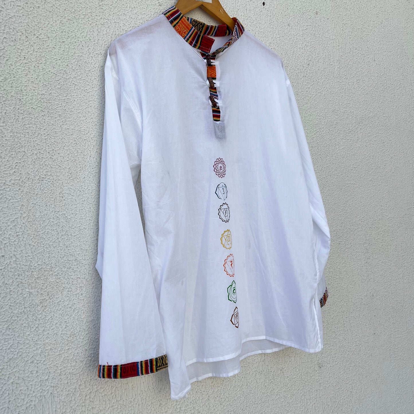 7 Chakra Kurta - White (Mulicolour Chakra)