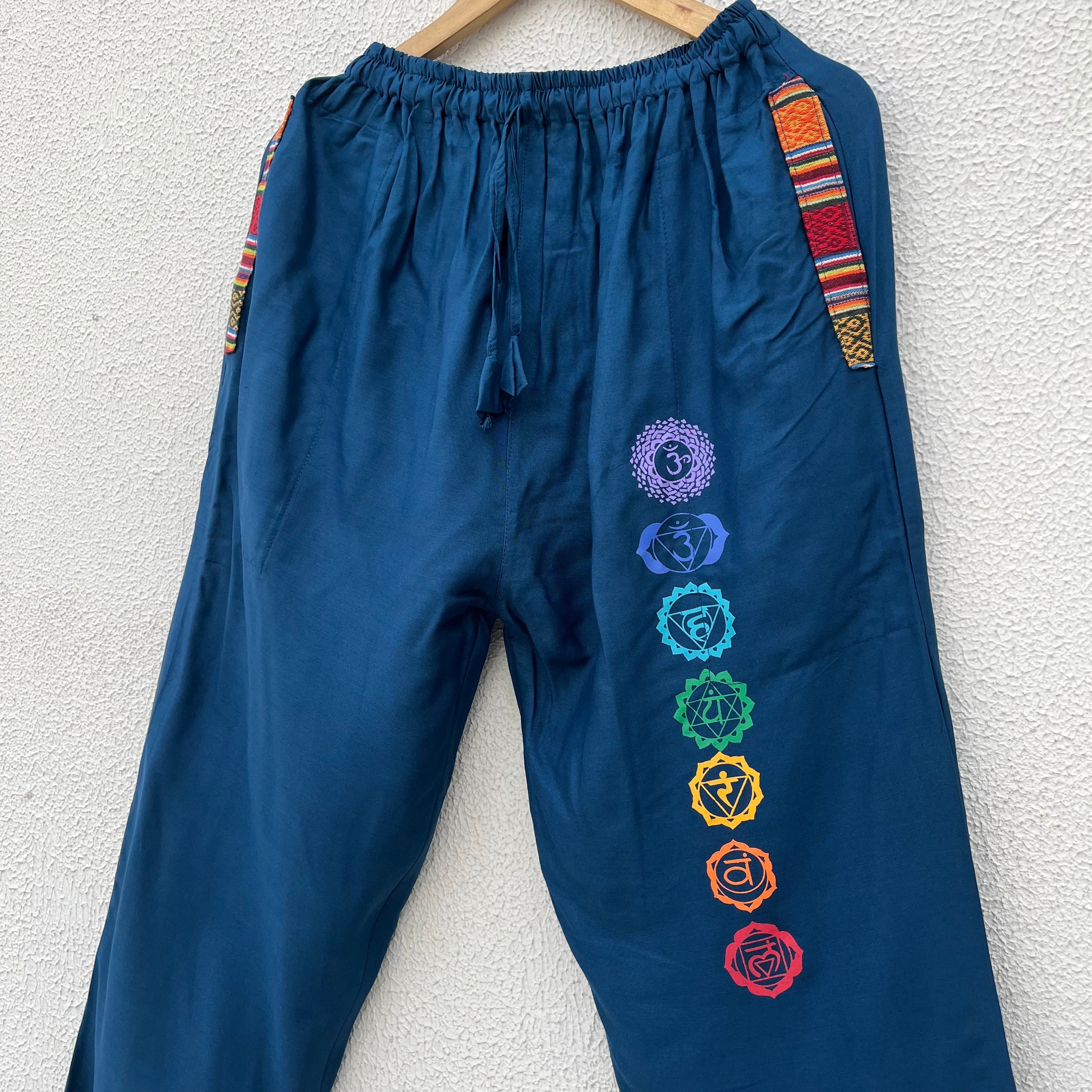 7 Chakra Pants- Firozi (Multicolour)