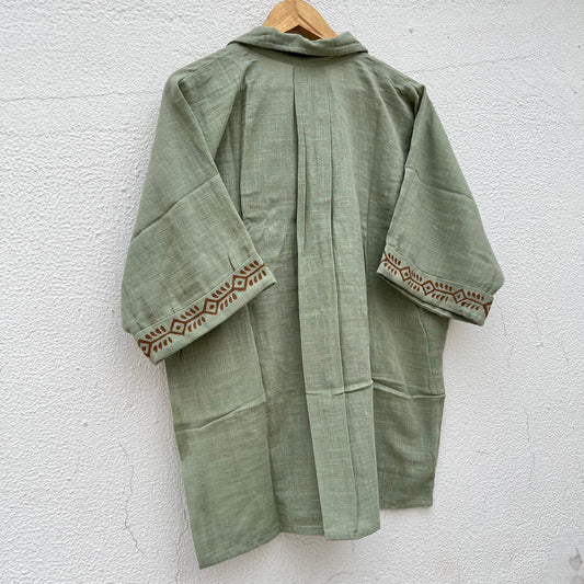 Rahgir Cotton Unisex Shirt 2.0 - Sage Green