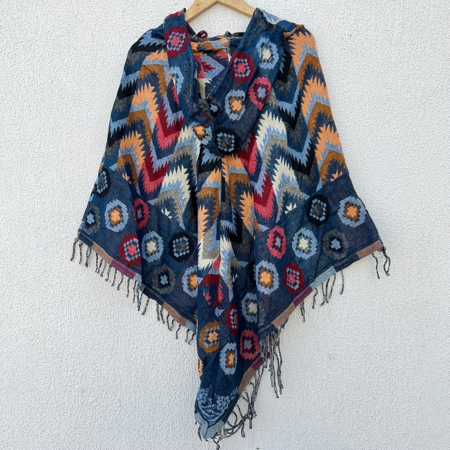 Pahadi Printed Poncho With Hood