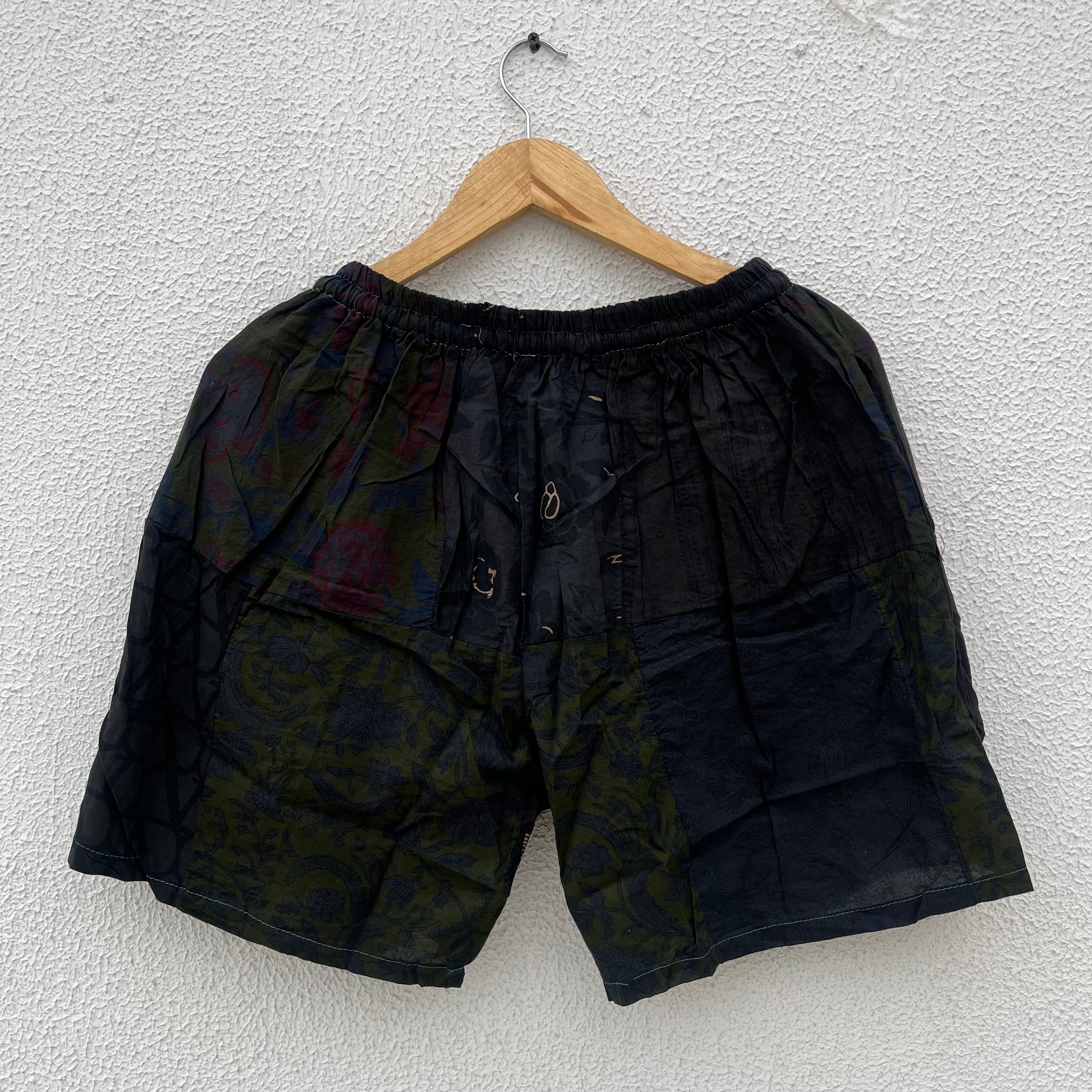 Patchwork Shorts - Black