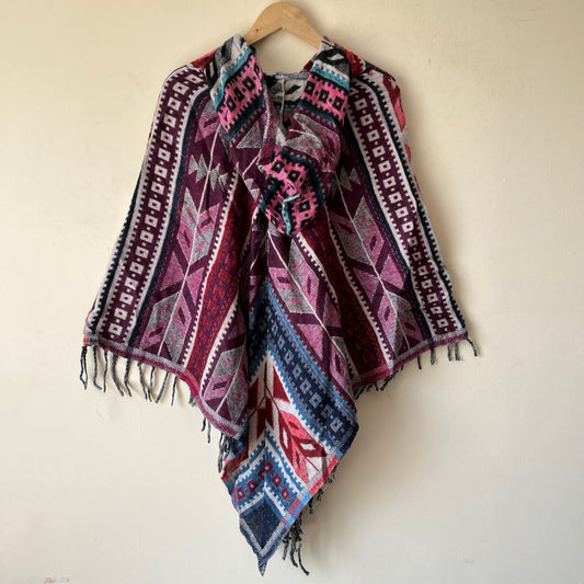 Pahadi Printed Poncho With Hood