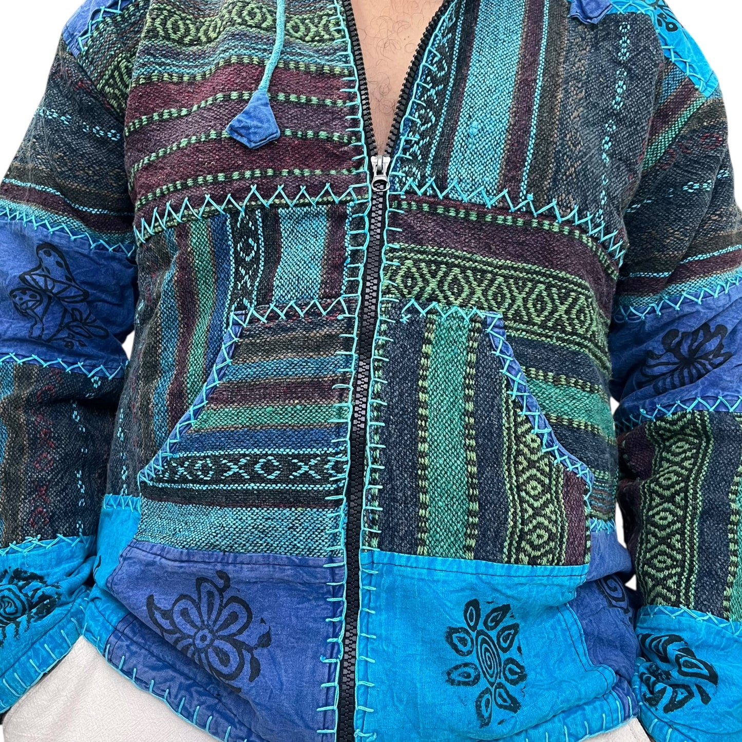 Himalayan Threads Jacket- Sea