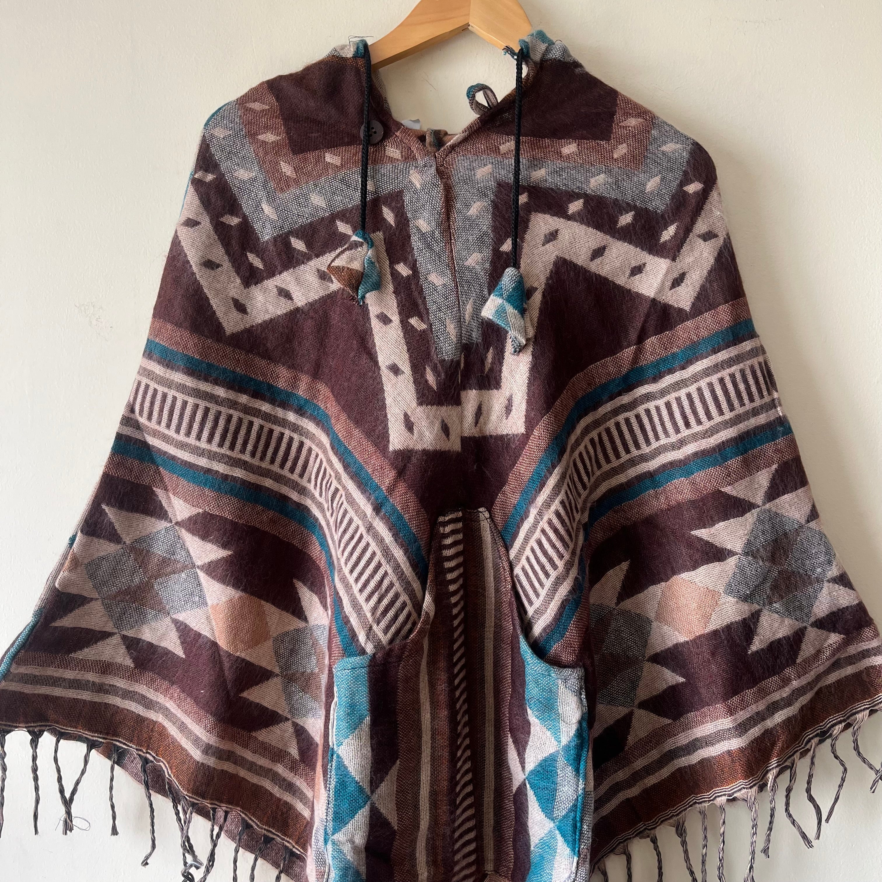 Pahadi Printed Poncho With Hood