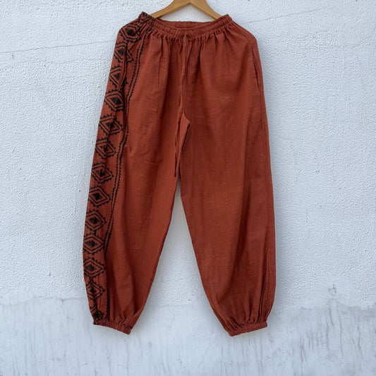 Moksha Cotton Pant- Rust Orange