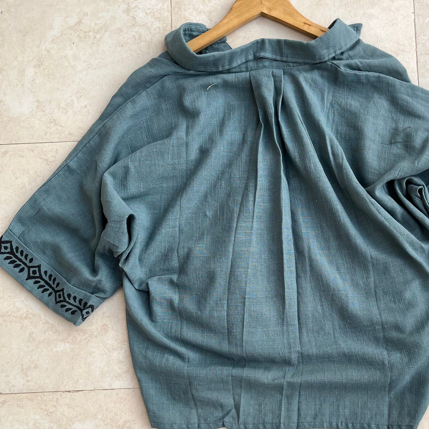 Rahgir Cotton Unisex Shirt - Dusty teal
