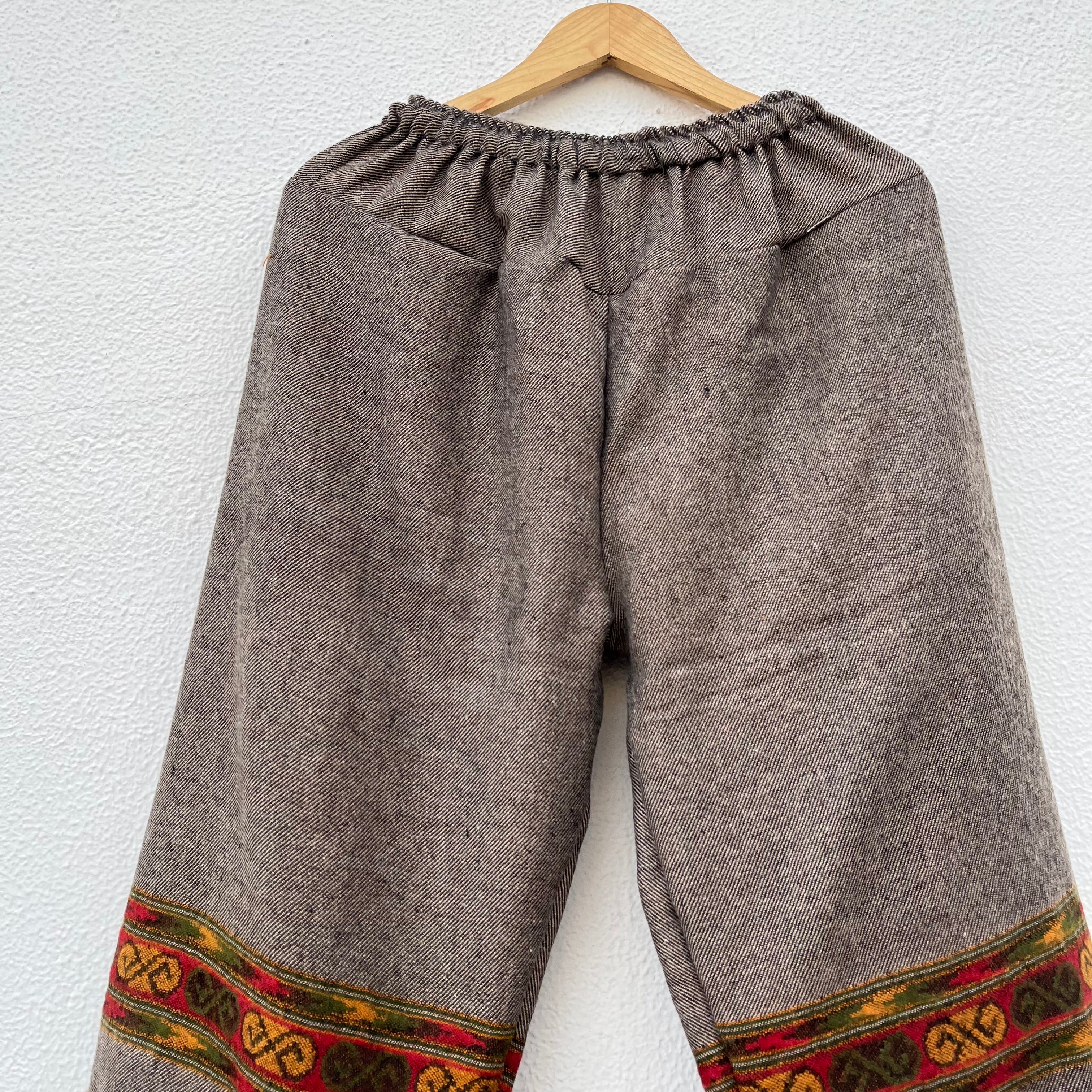 Woollen Kullu 3 Patti Pants- Brown