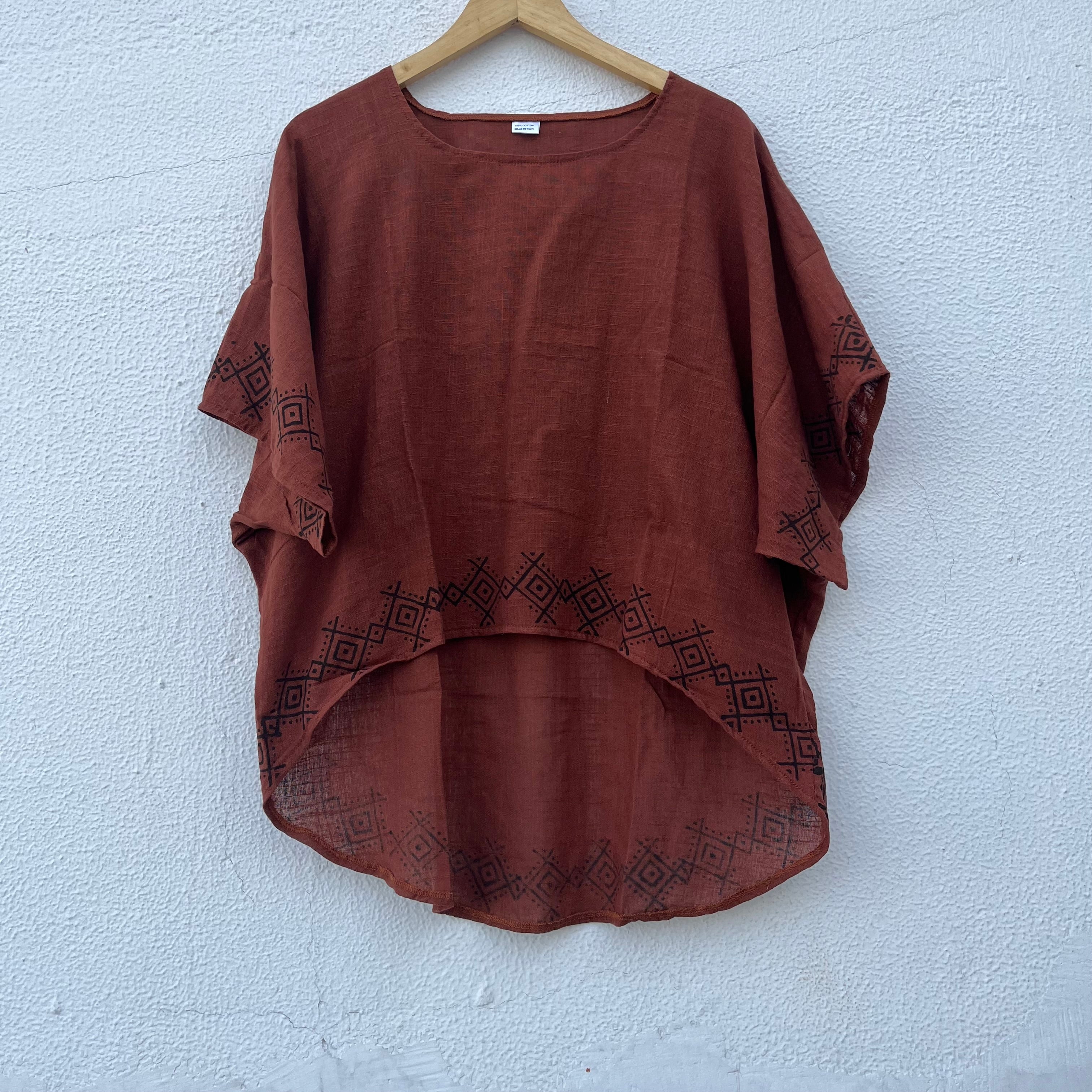 Aawara Cotton Top- Rust Orange
