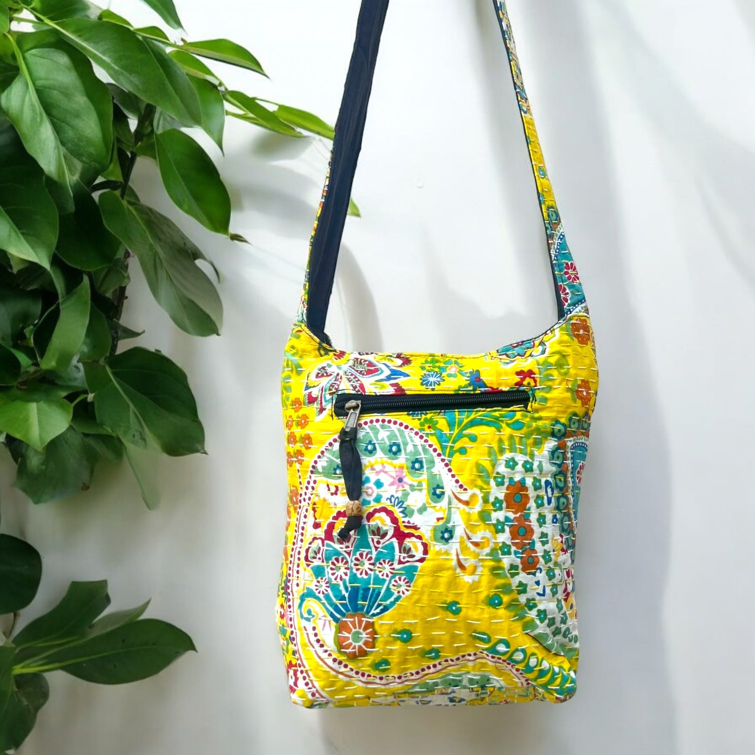 Small Kantha Jhola - Yellow