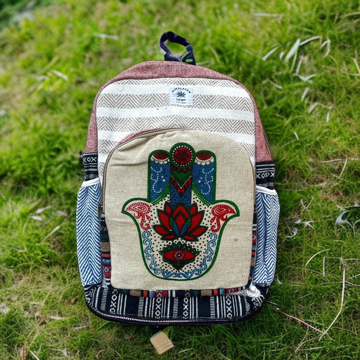 Hemp Backpack Hamsa - Large