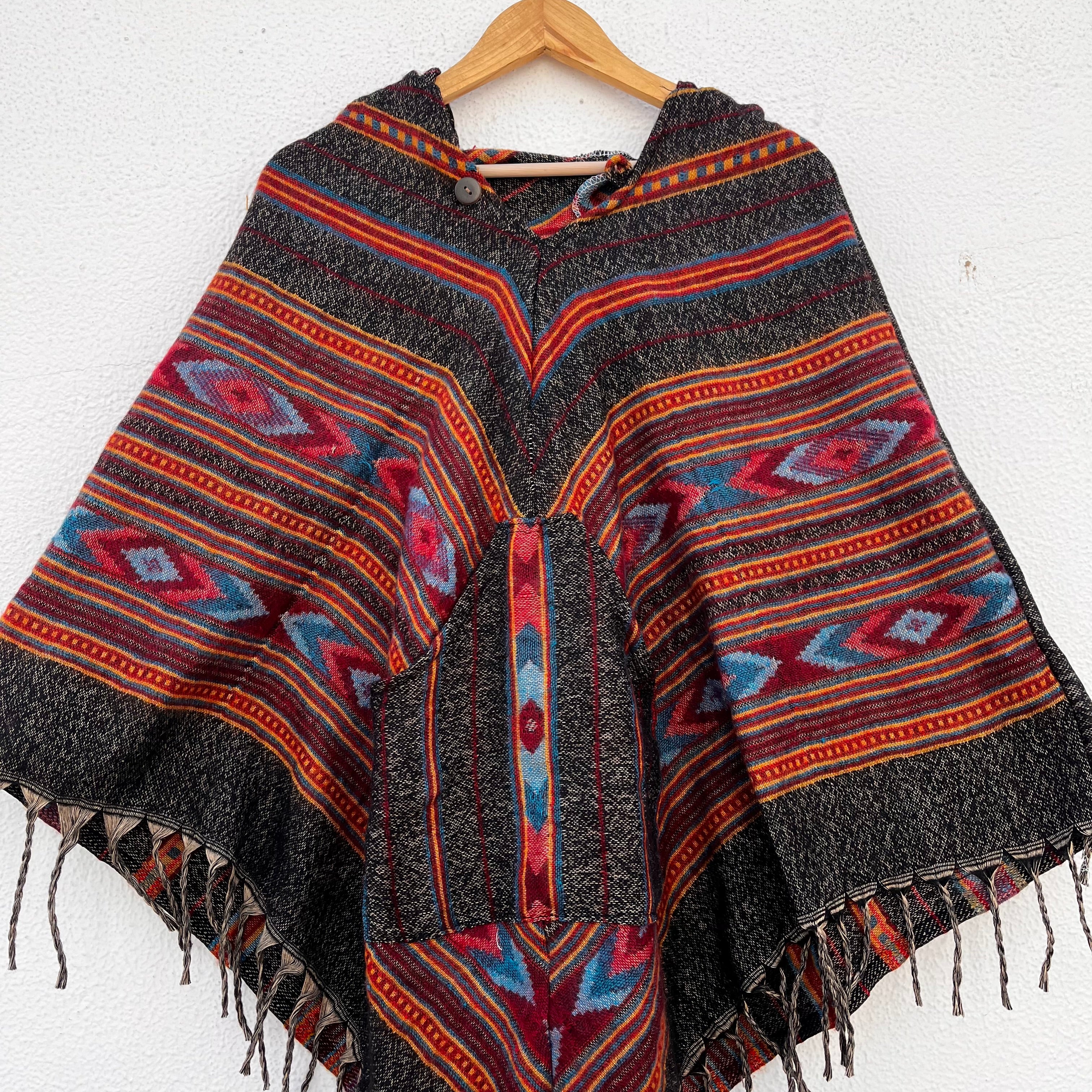 Pahadi Printed Poncho With Hood