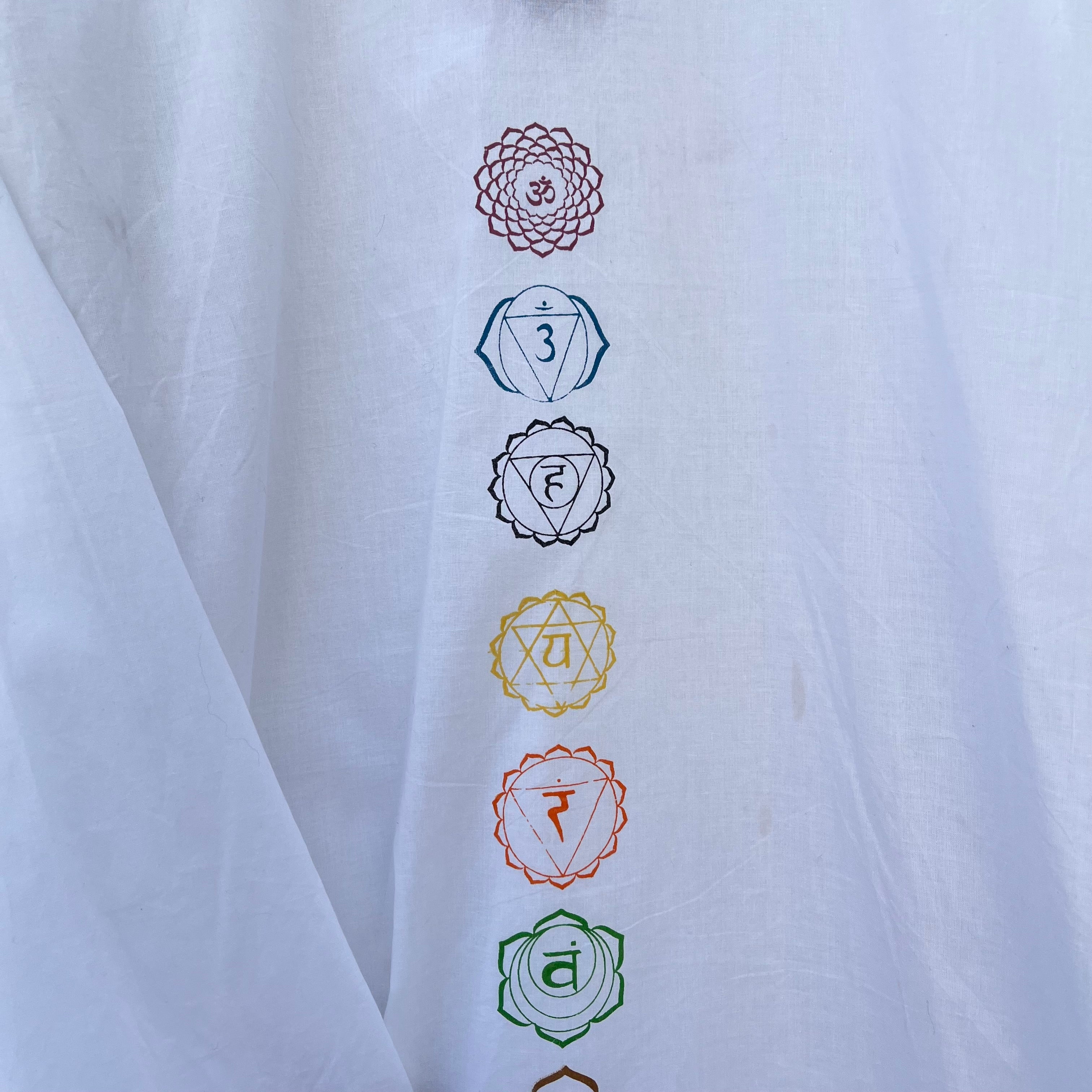 7 Chakra Kurta - White (Mulicolour Chakra)