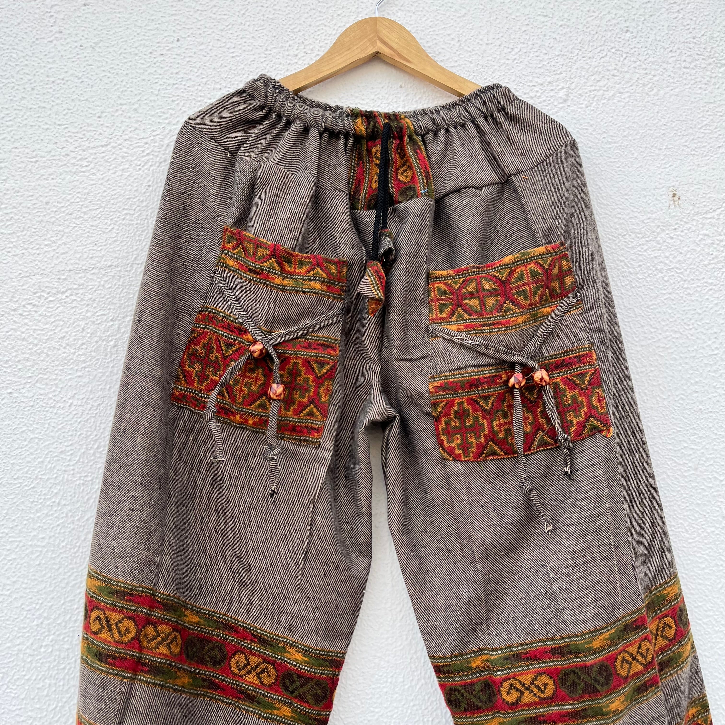 Woollen Kullu 3 Patti Pants- Brown