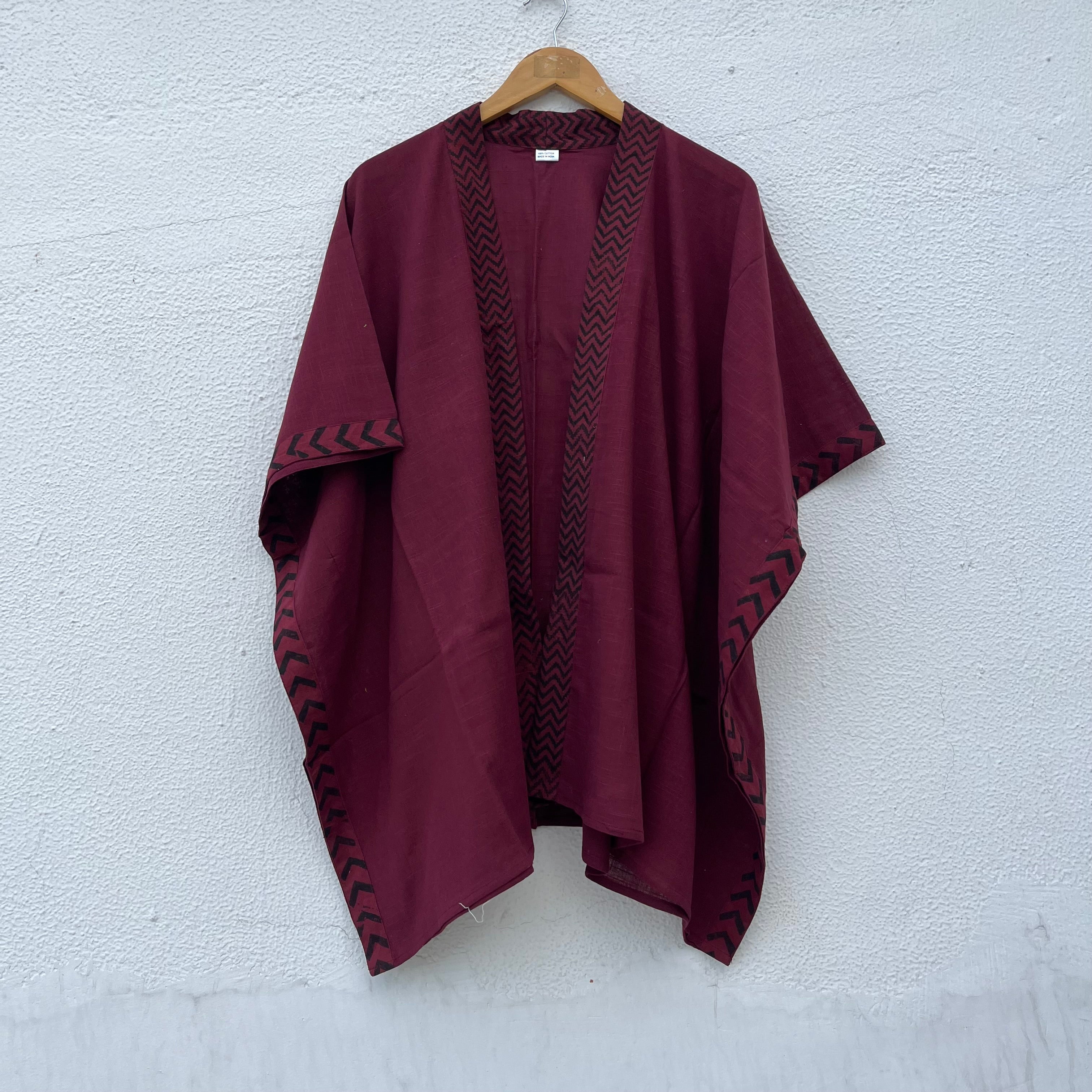 Karwaan Kaftan Cotton Shrug- Wine