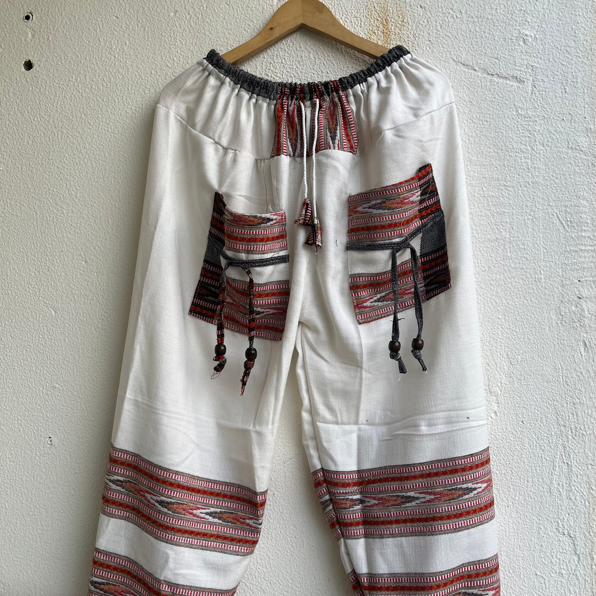 Woollen Kullu 3 Patti Pants- White