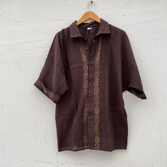 Rahgir Cotton Unisex Shirt 2.0 - Brown