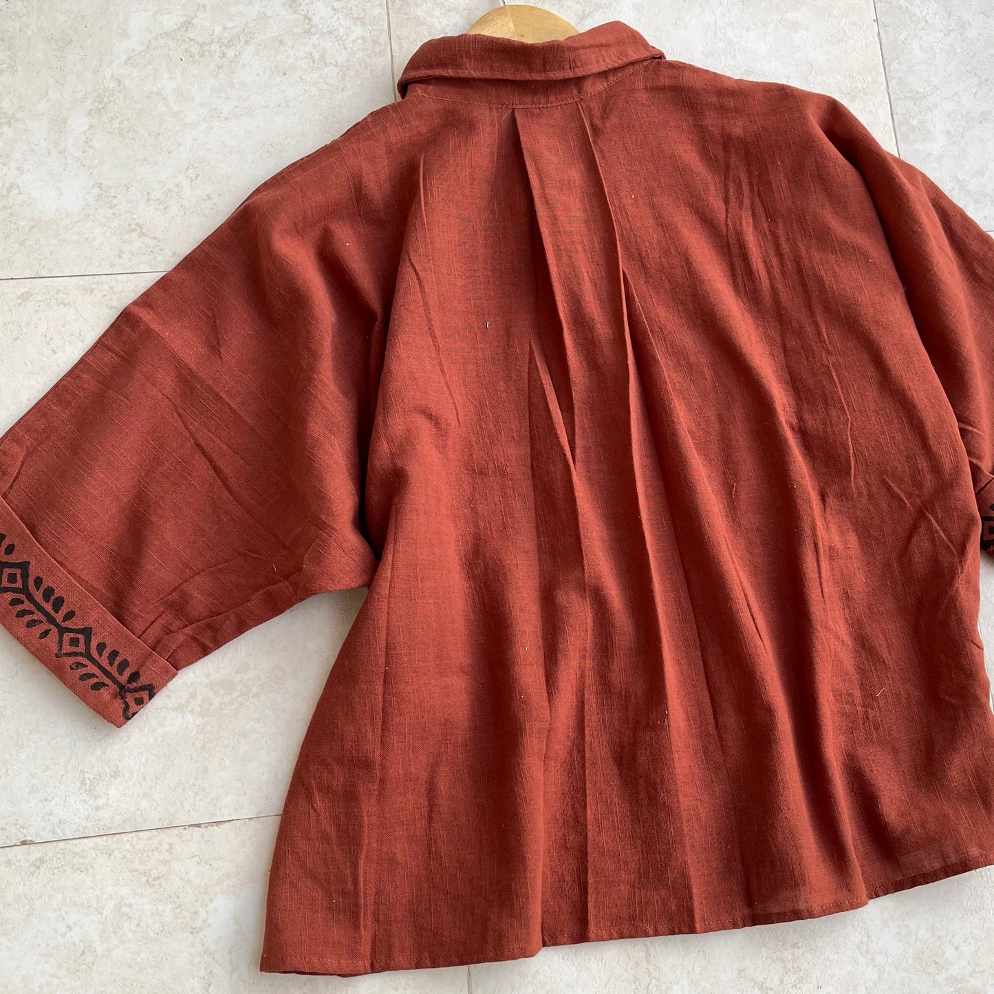 Rahgir Cotton Shirt - Rust Orange