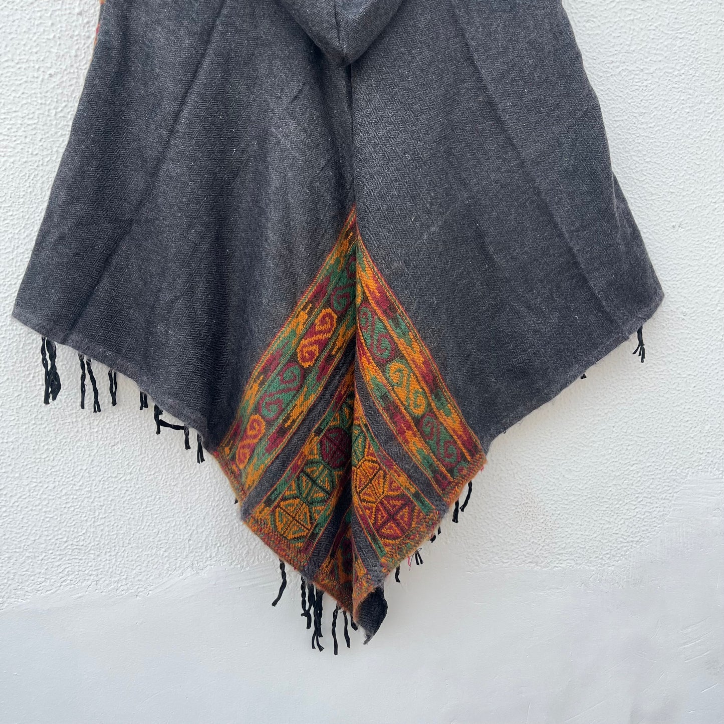 Pahadi Poncho 3 Patti with Hood - Charcoal