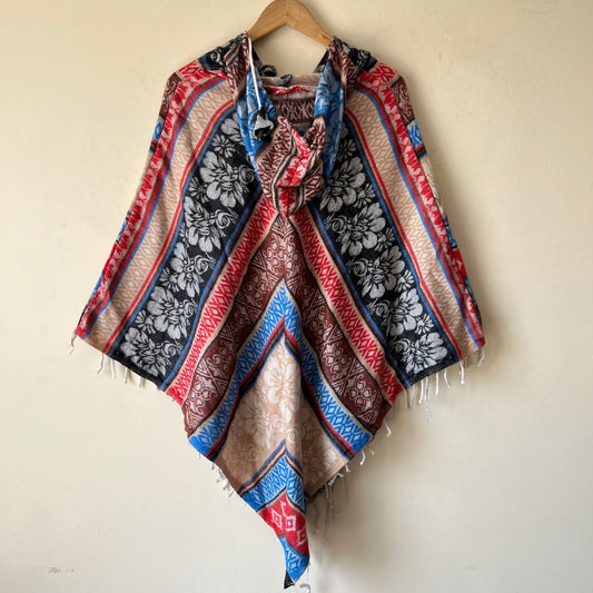 Pahadi Printed Poncho With Hood