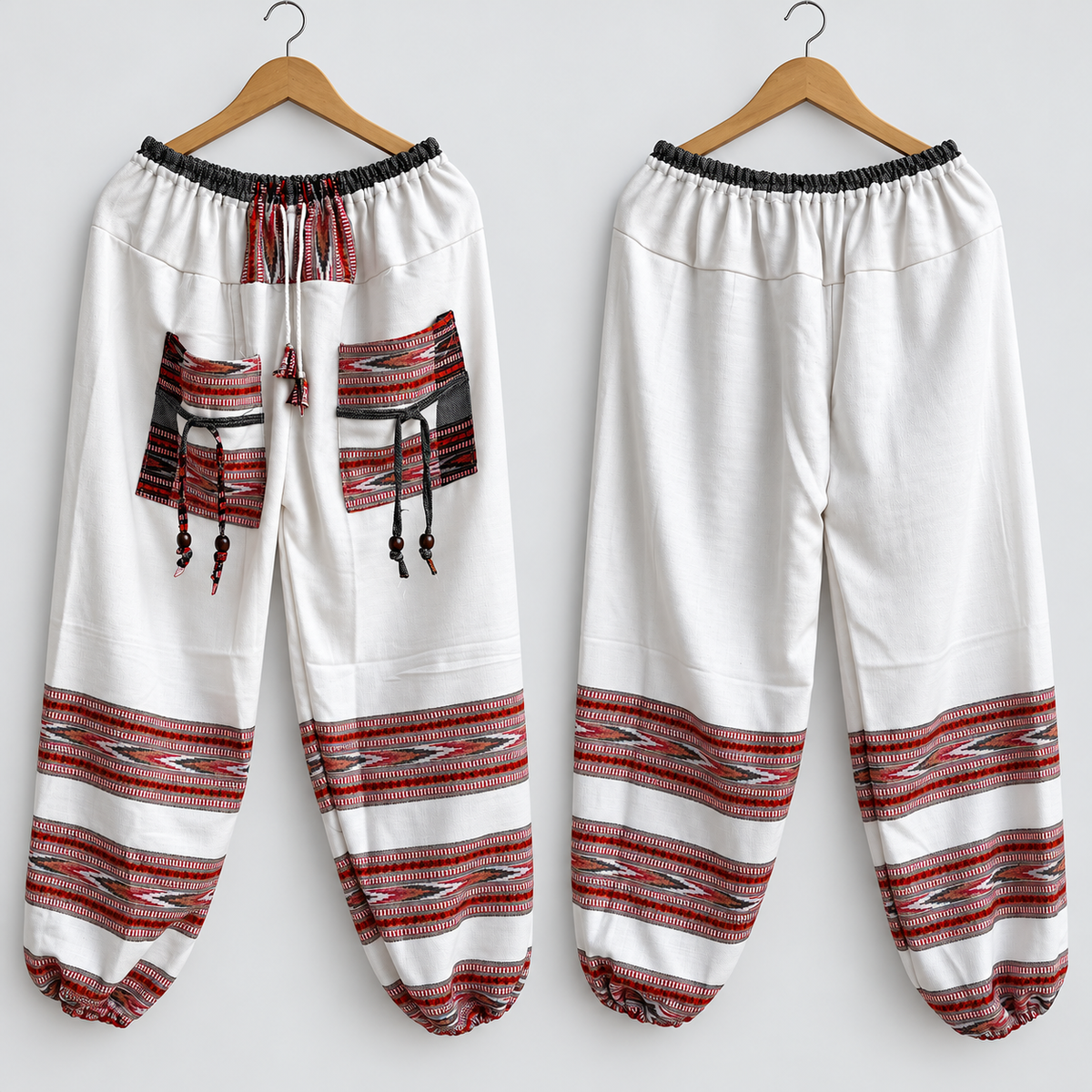 Woollen Kullu 3 Patti Pants- White