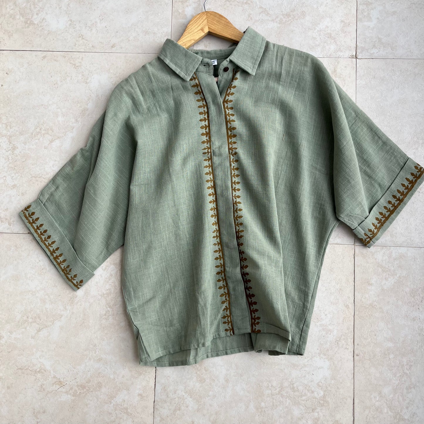 Rahgir Cotton Shirt - Sage Green
