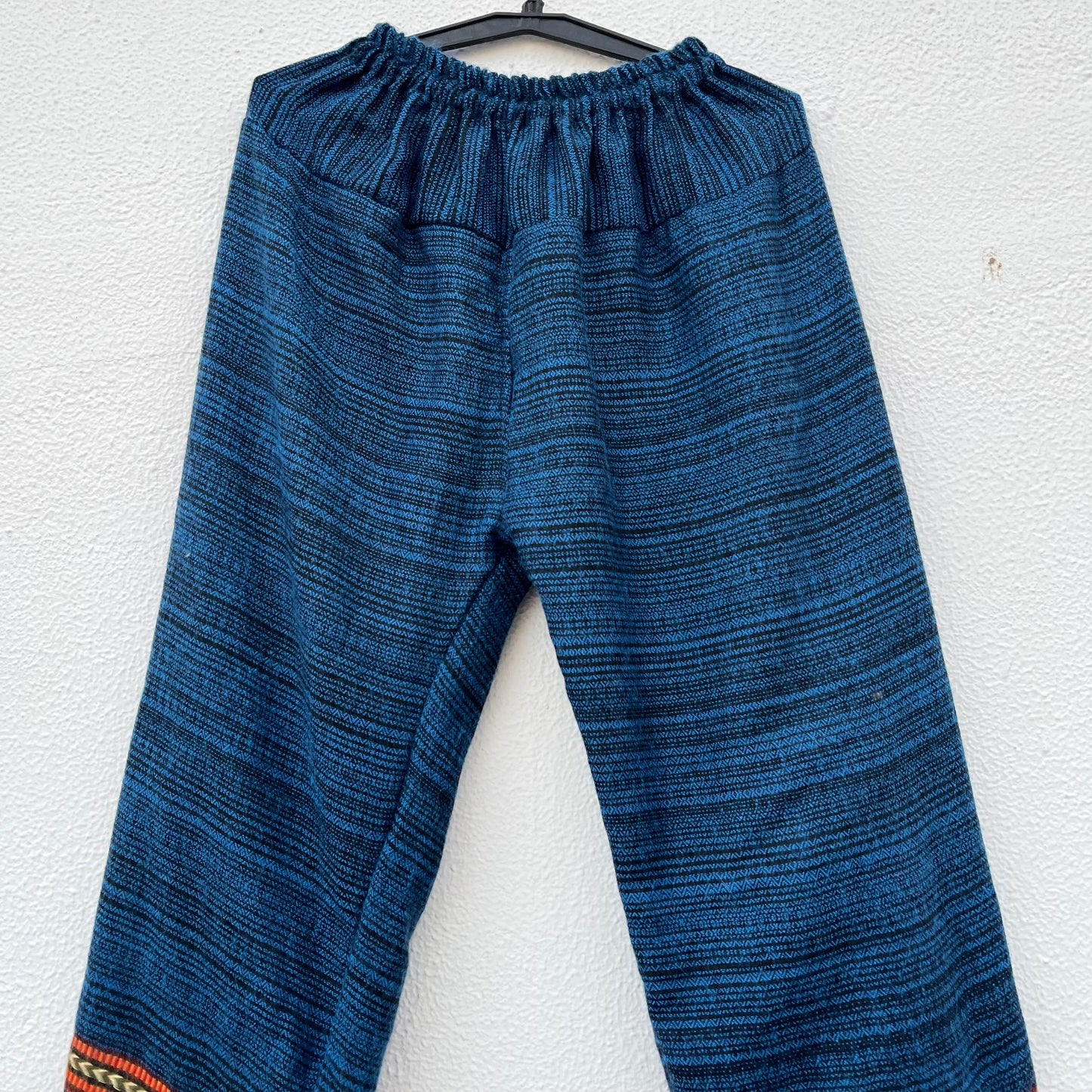 Combo Set - Kullu Poncho + Woollen Pants (Blue)