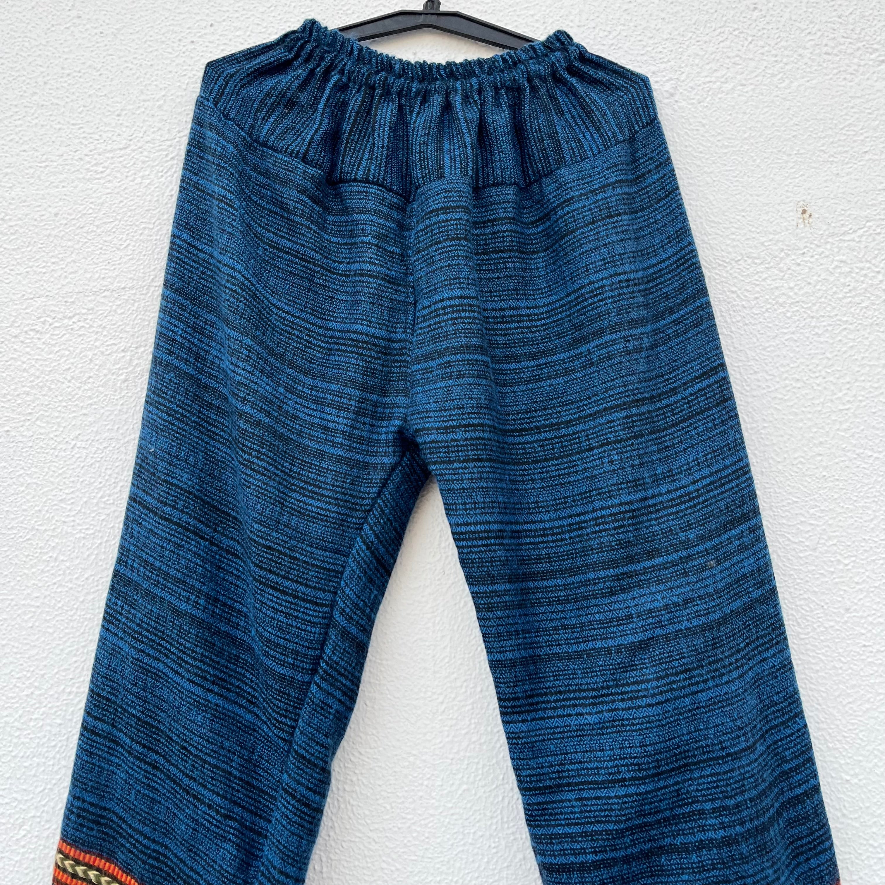 Combo Set - Kullu Poncho + Woollen Pants (Blue)