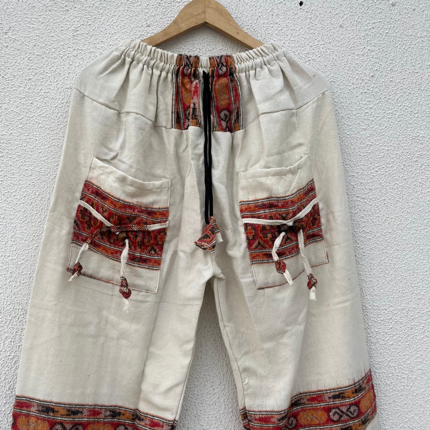 Woollen Kullu 3 Patti Pants- White