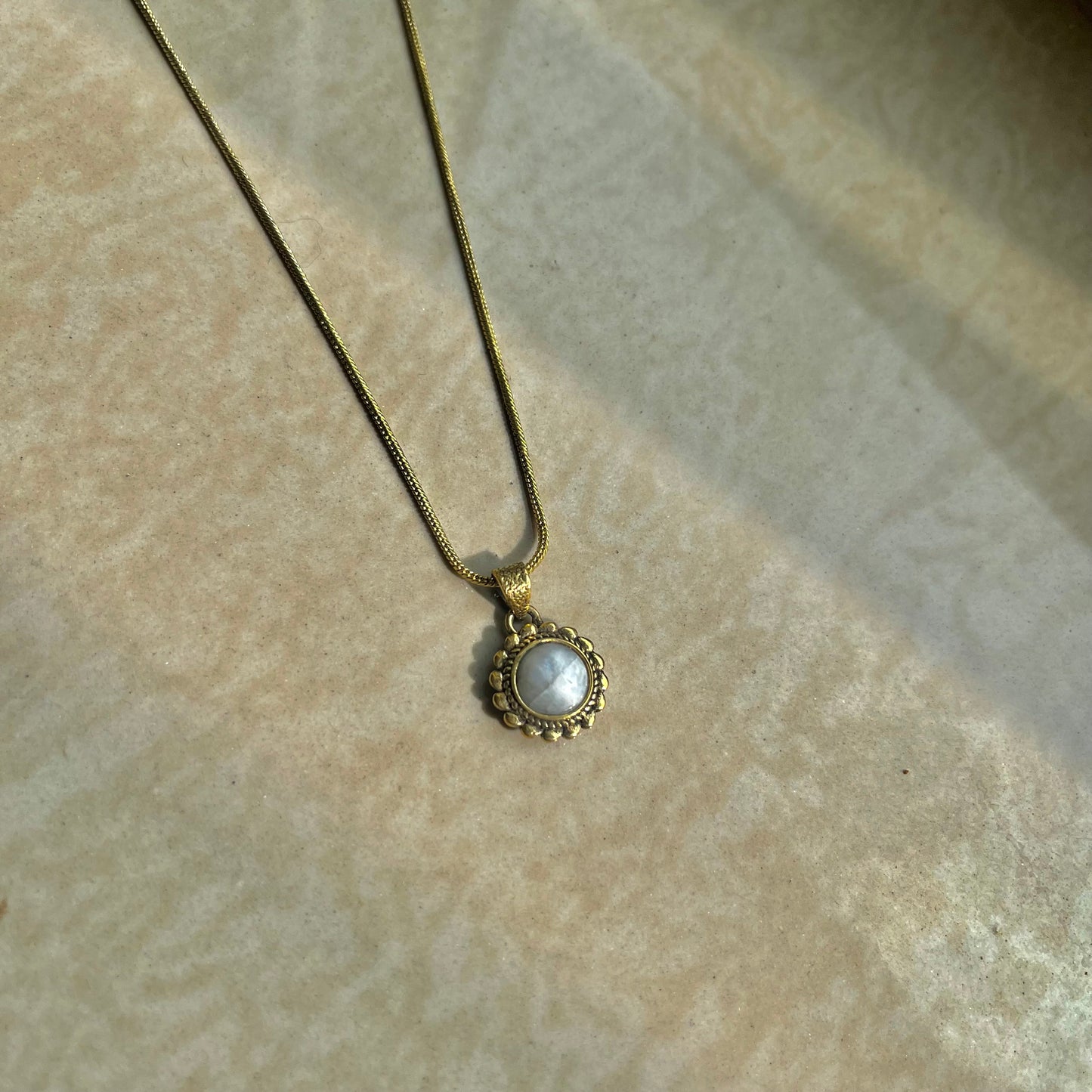 Moon Stone Pendant & Chain
